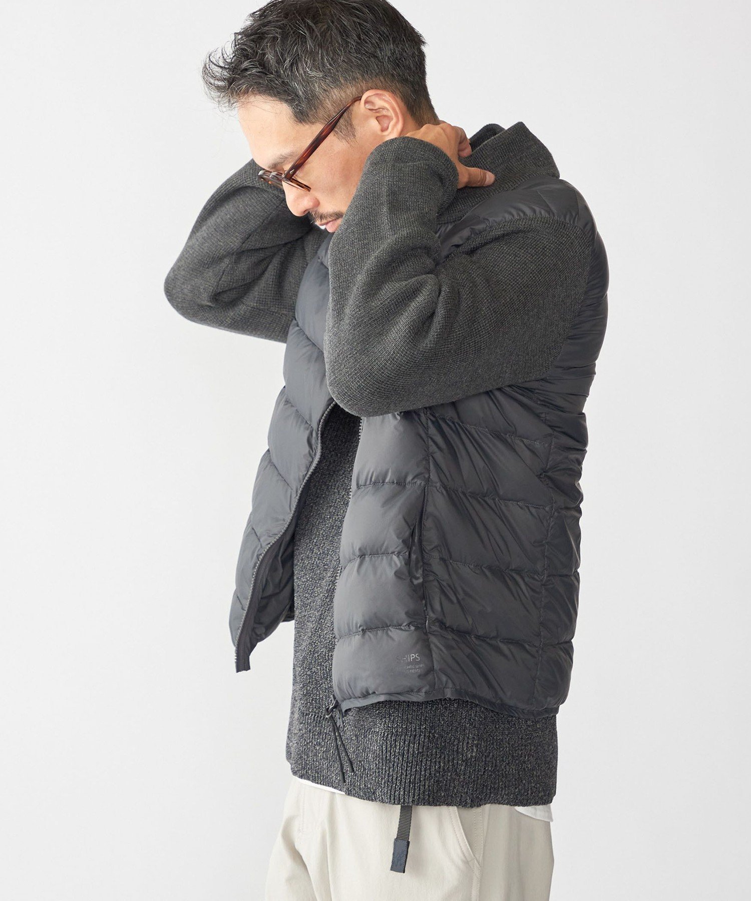 SHIPS 別注 TAION ダウンニット ジャケット SHIPS｜【WEB限定/SHIPS別注】TAION:<手洗い可能>ハイネック ダブル