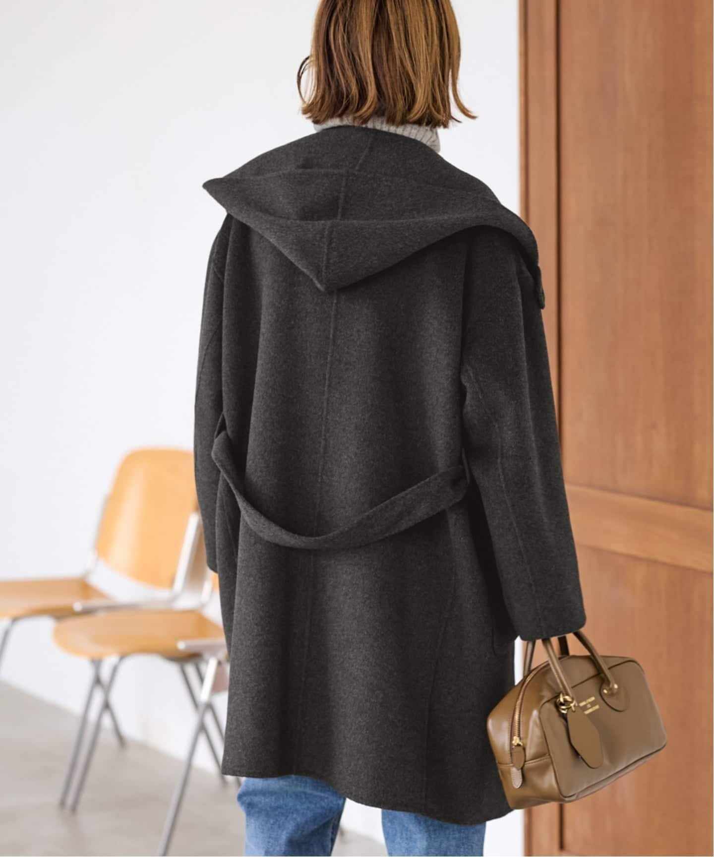 FRAMeWORK｜SUPER160'sフーディショートコート | Rakuten Fashion(楽天