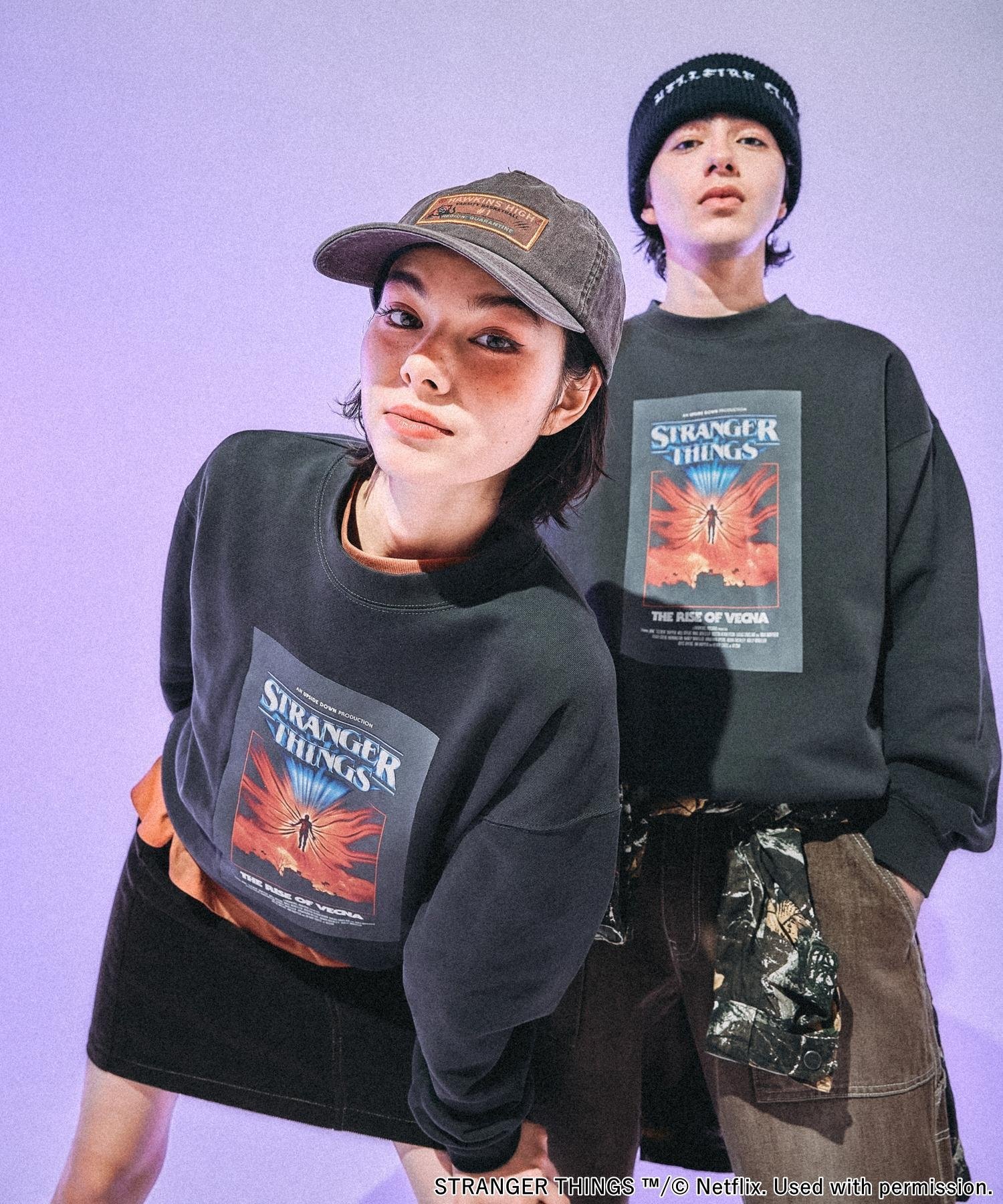 niko and ｜【STRANGER THINGS】コラボプリントスウェット