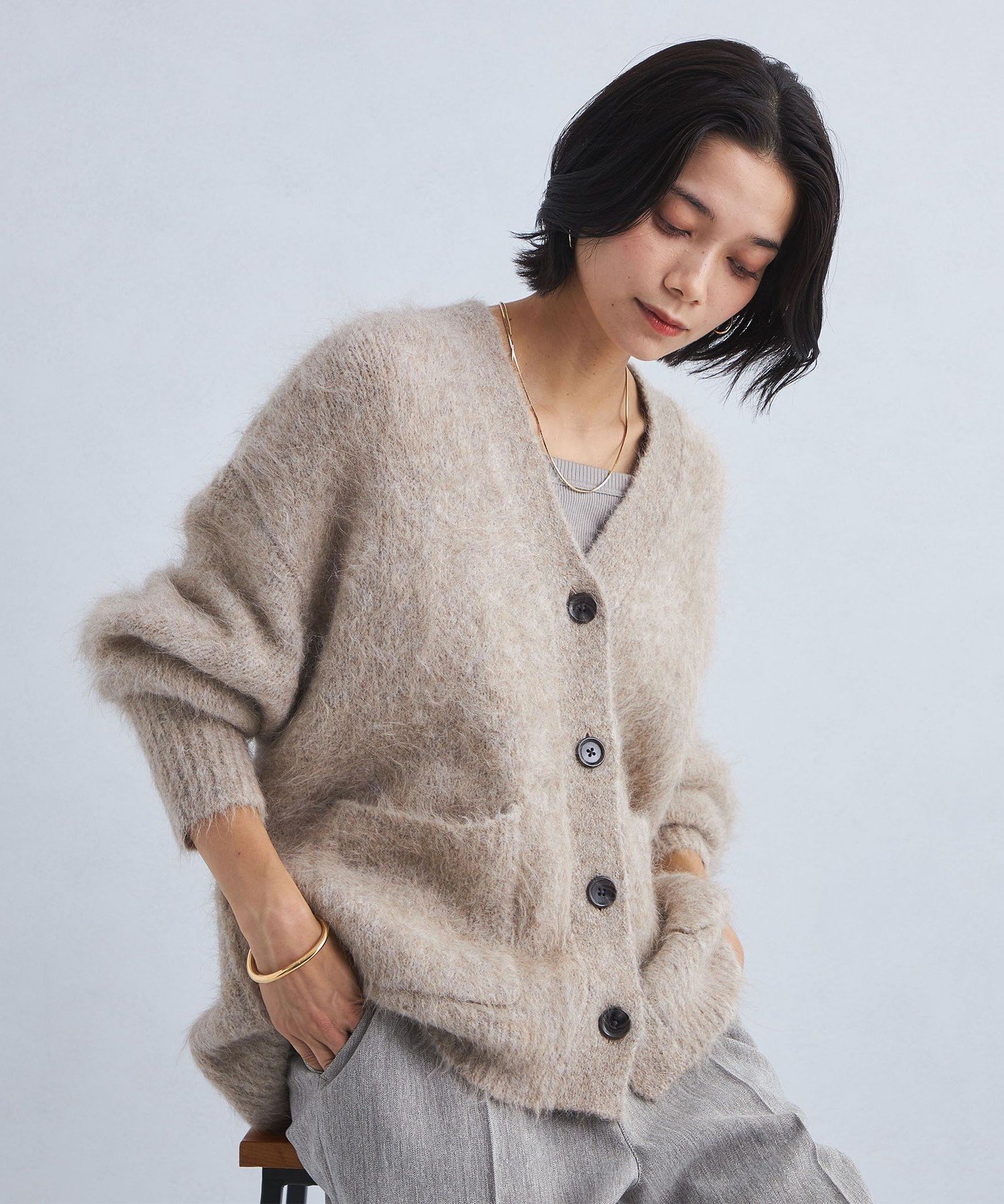 UNITED ARROWS LTD. OUTLET｜アルパカシャギー Vネックカーディガン