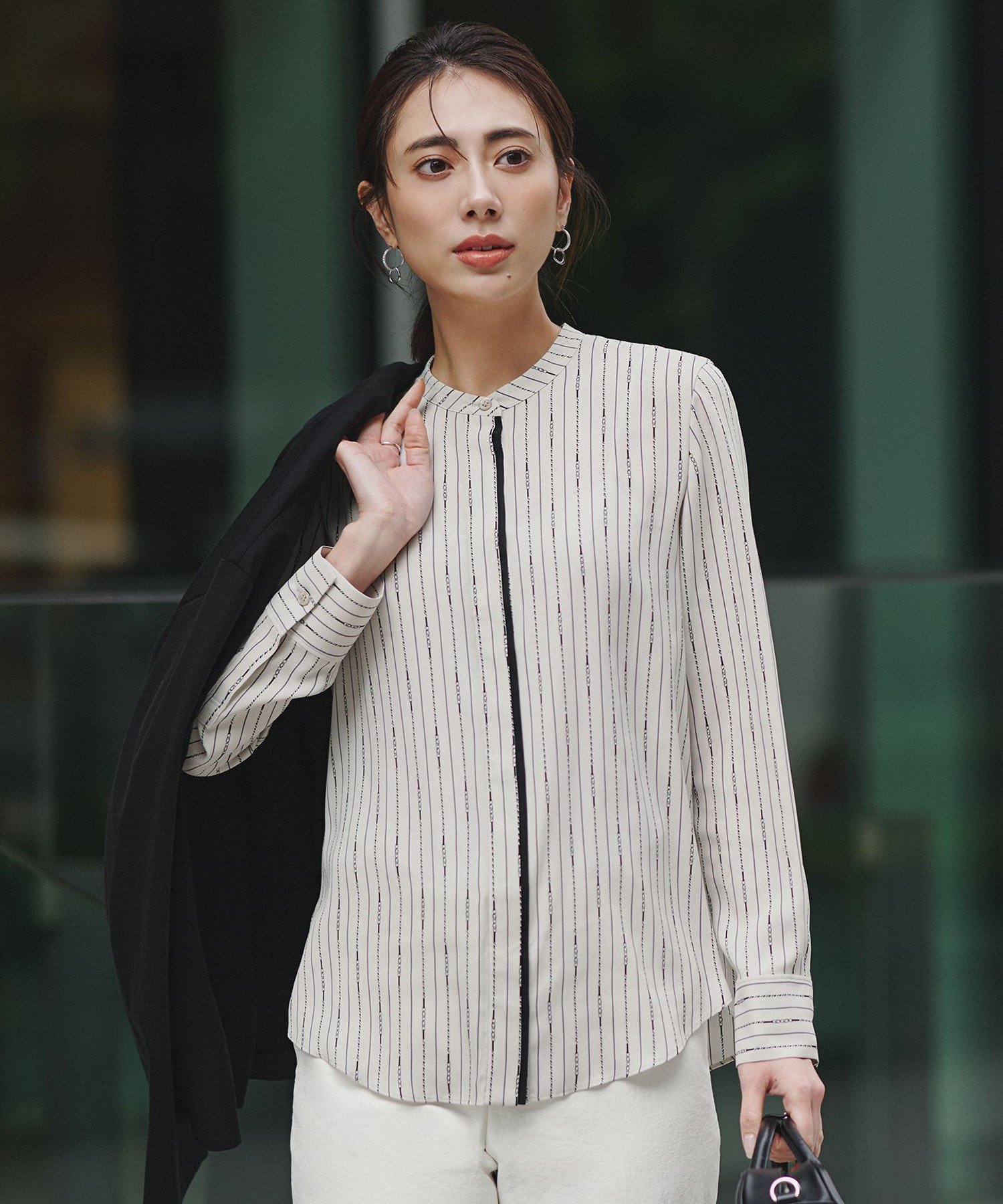 ICB｜【30th ANNIVERSARY】 モノグラムプリントシフォン バンドカラー