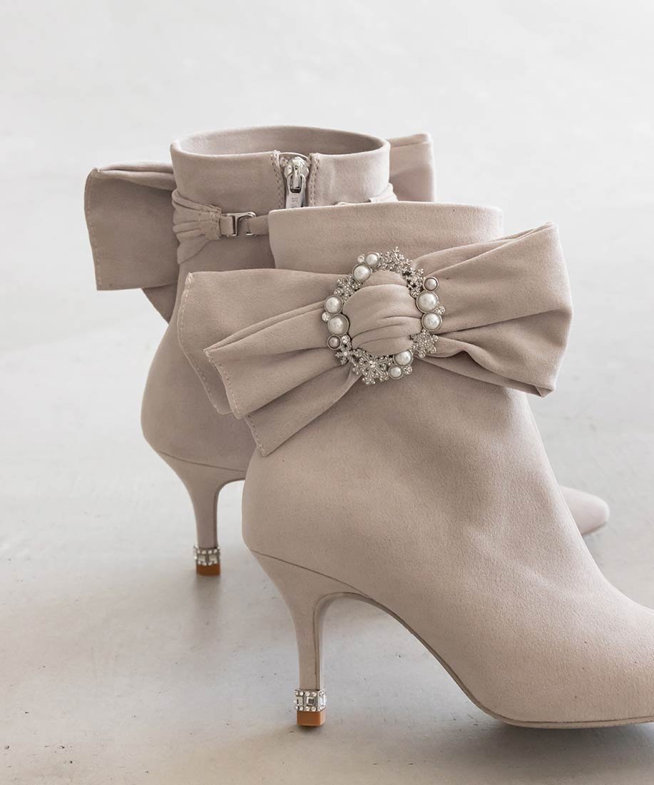 RANDA｜2WAY ビジュー*リボン ショートブーツ | Rakuten Fashion(楽天