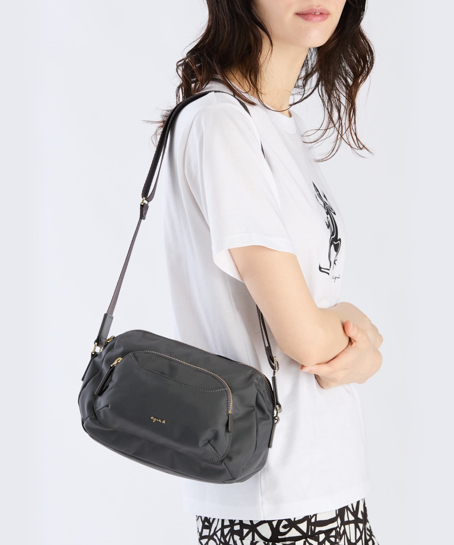 agnes b.｜ナイロンショルダーバッグ 