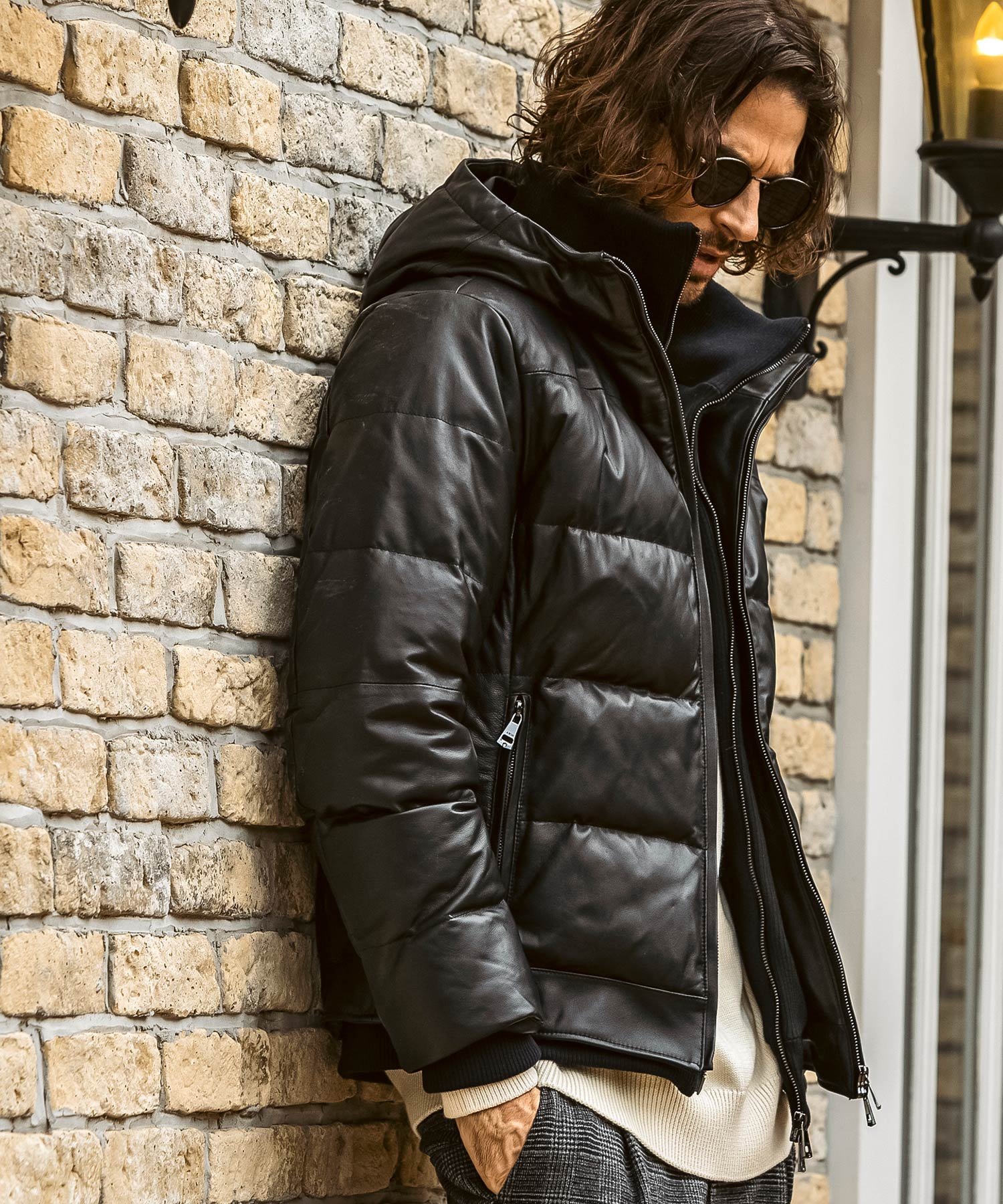 SHIFFON｜AKM Contemporary シープレザーレイヤードダウンジャケット