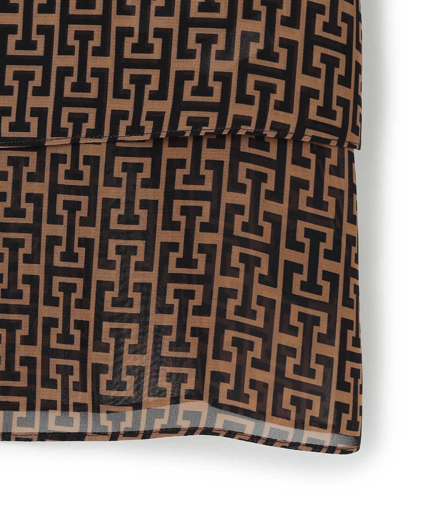 ICB｜【30th ANNIVERSARY】 モノグラムプリントシフォン バンドカラー