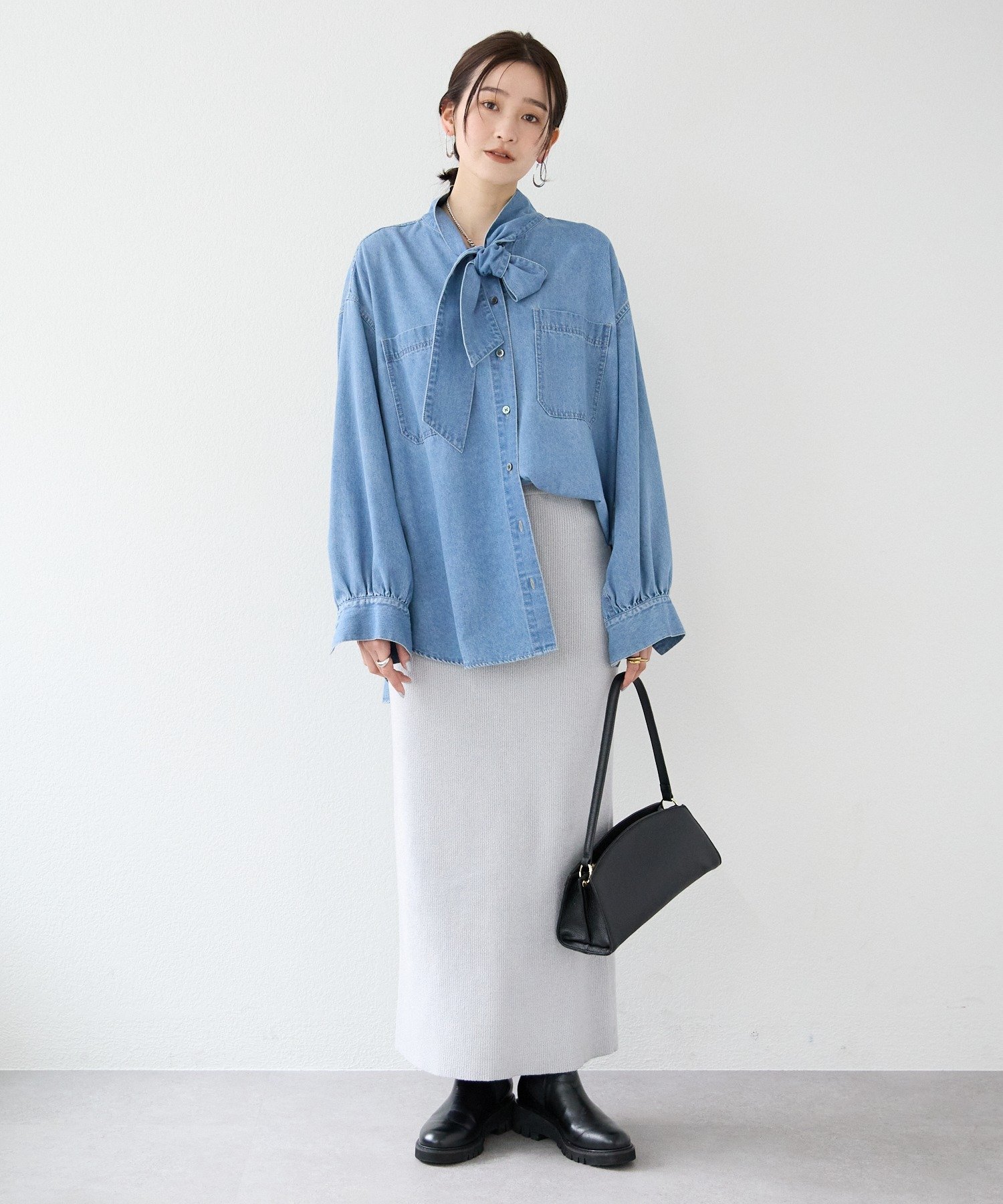 RIVE DROITE｜【新色追加/抜け感】デニムボウタイシャツ | Rakuten