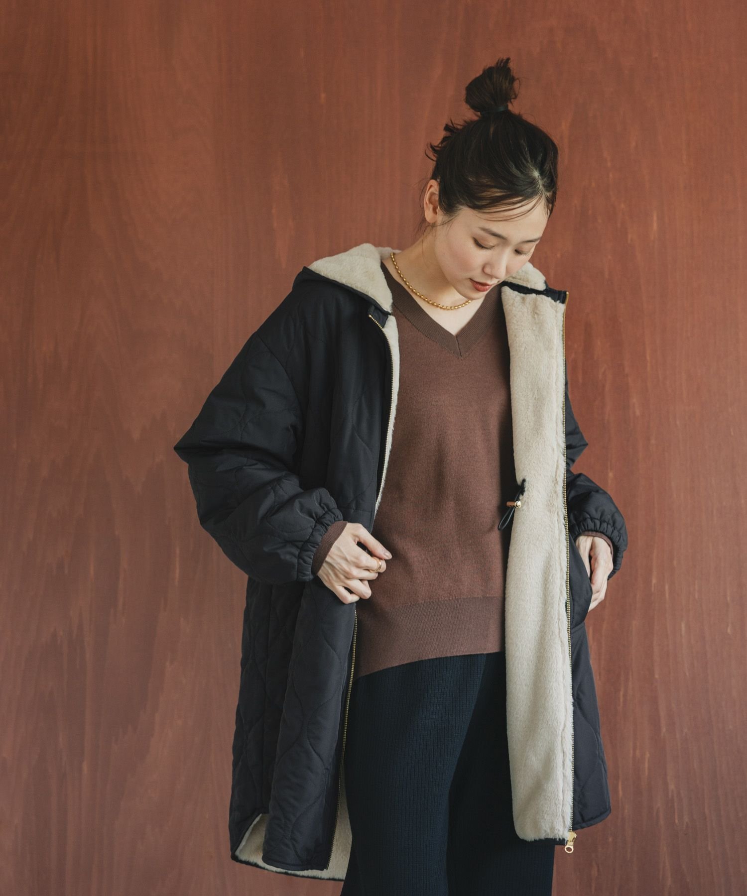 GLOBAL WORK｜撥水キルトファーコート/499671 | Rakuten Fashion(楽天