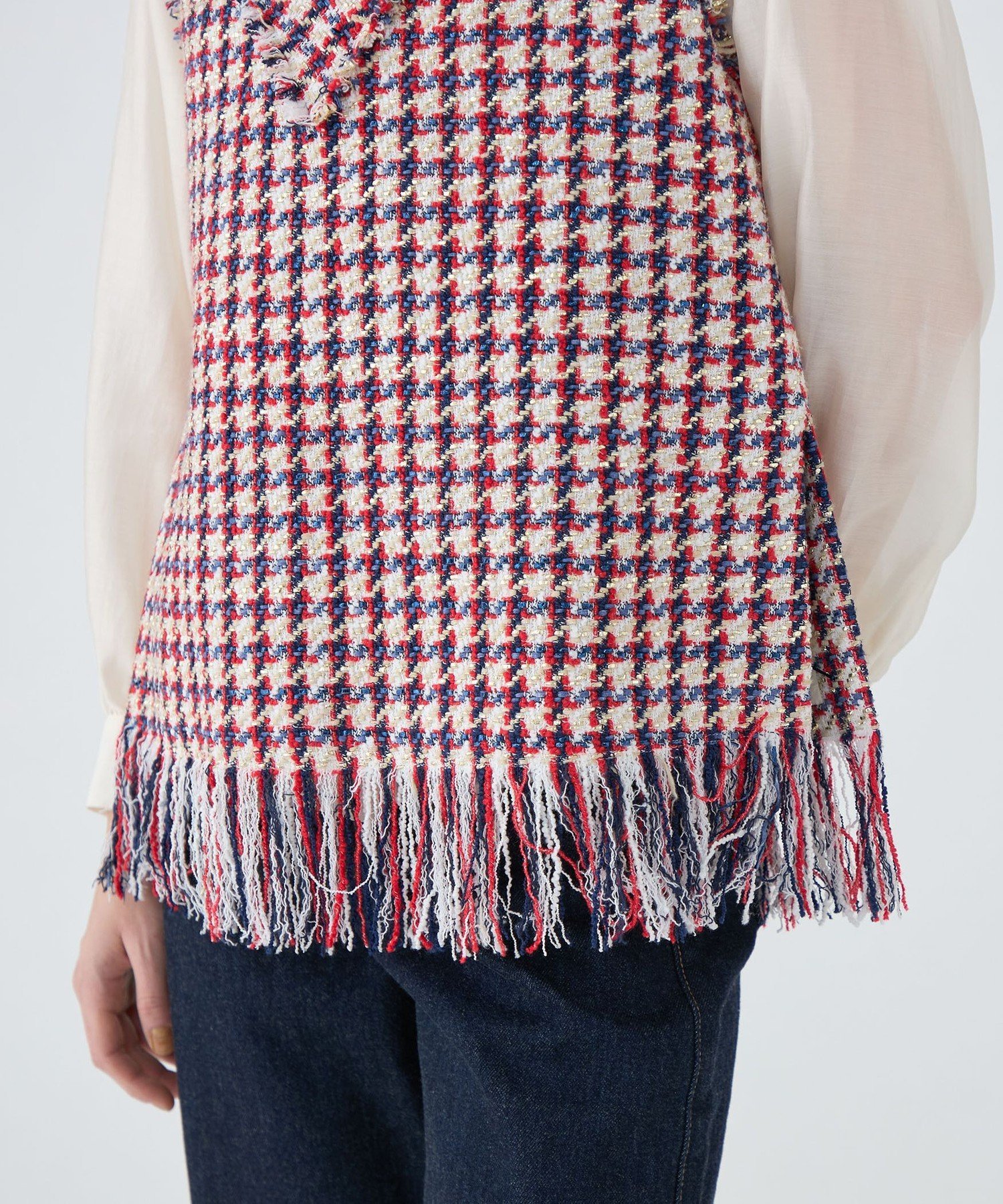 TOMORROWLAND｜メタリックツイード Vネックベスト | Rakuten Fashion