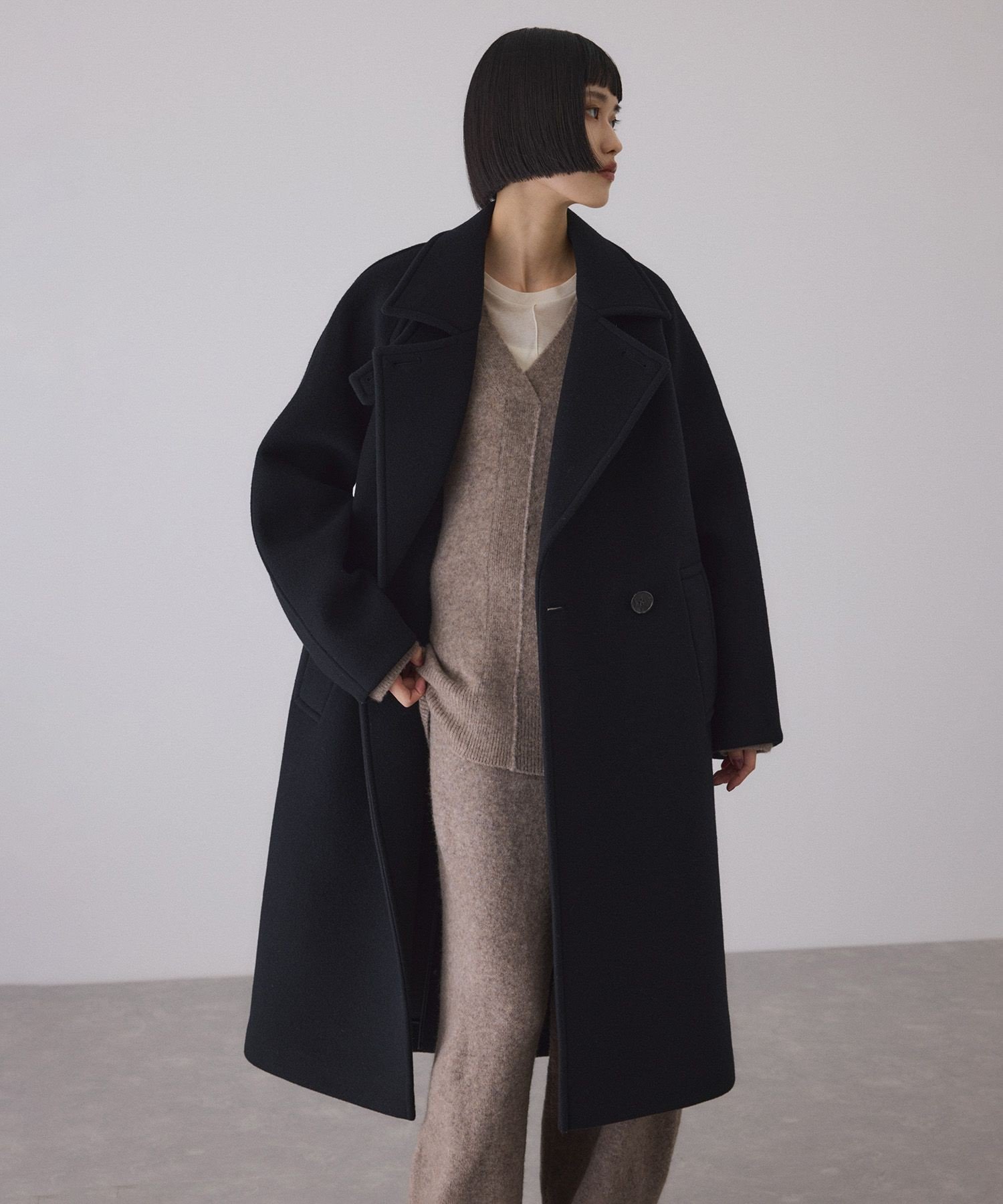 ADAM ET ROPE'｜ウールボンディングラグランロングコート | Rakuten