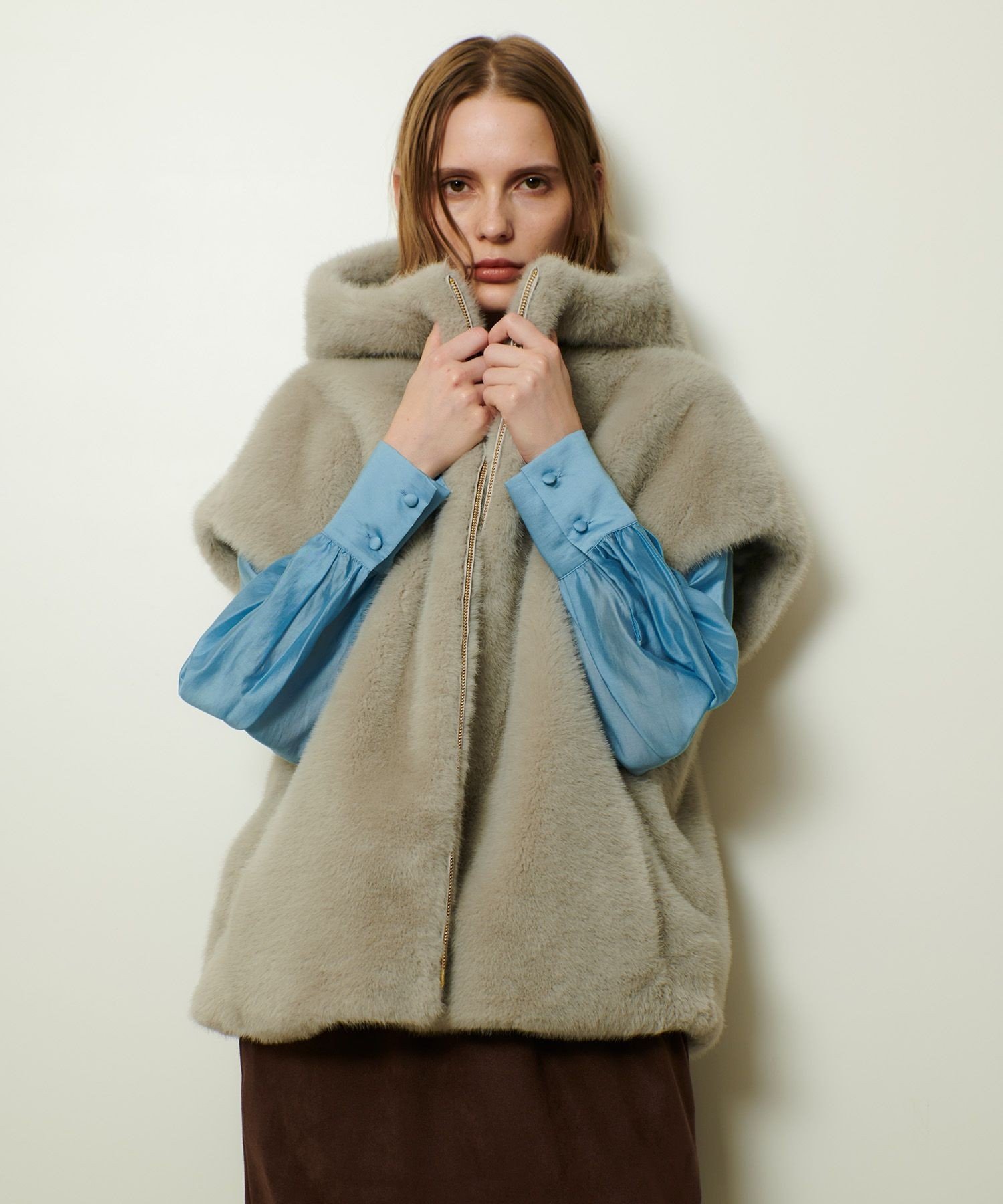 allureville｜フェイクミンクファーフーディーブルゾン | Rakuten