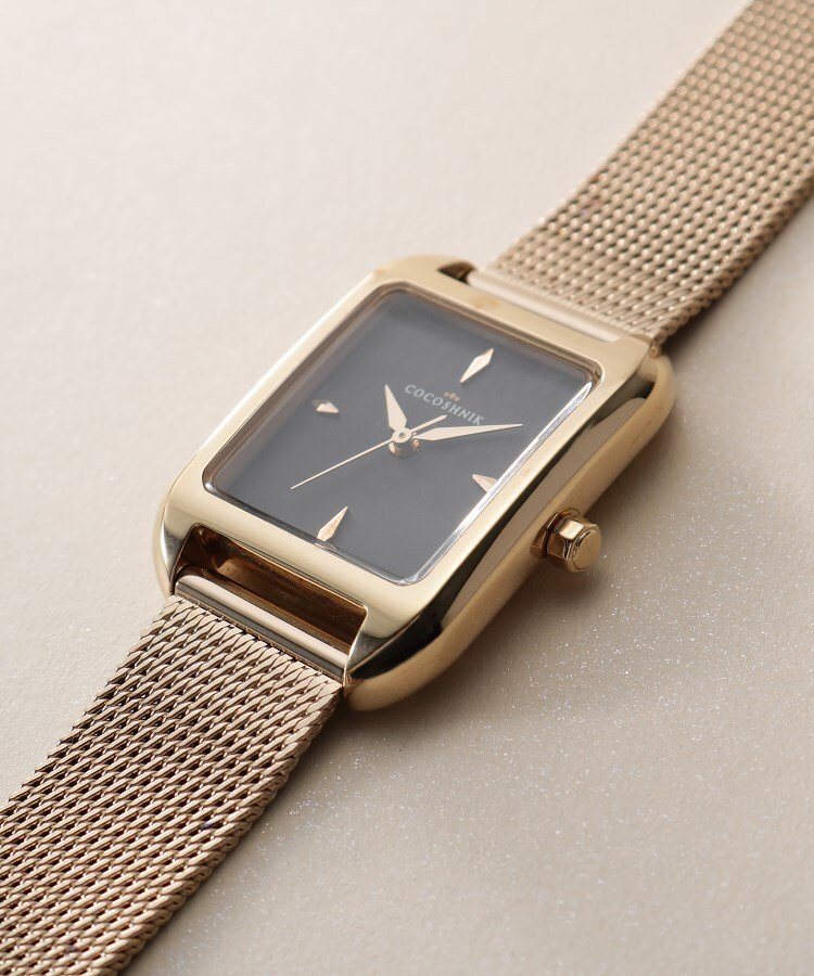 COCOSHNIK｜RGスクエアメッシュベルト ウォッチ(ブラック) | Rakuten