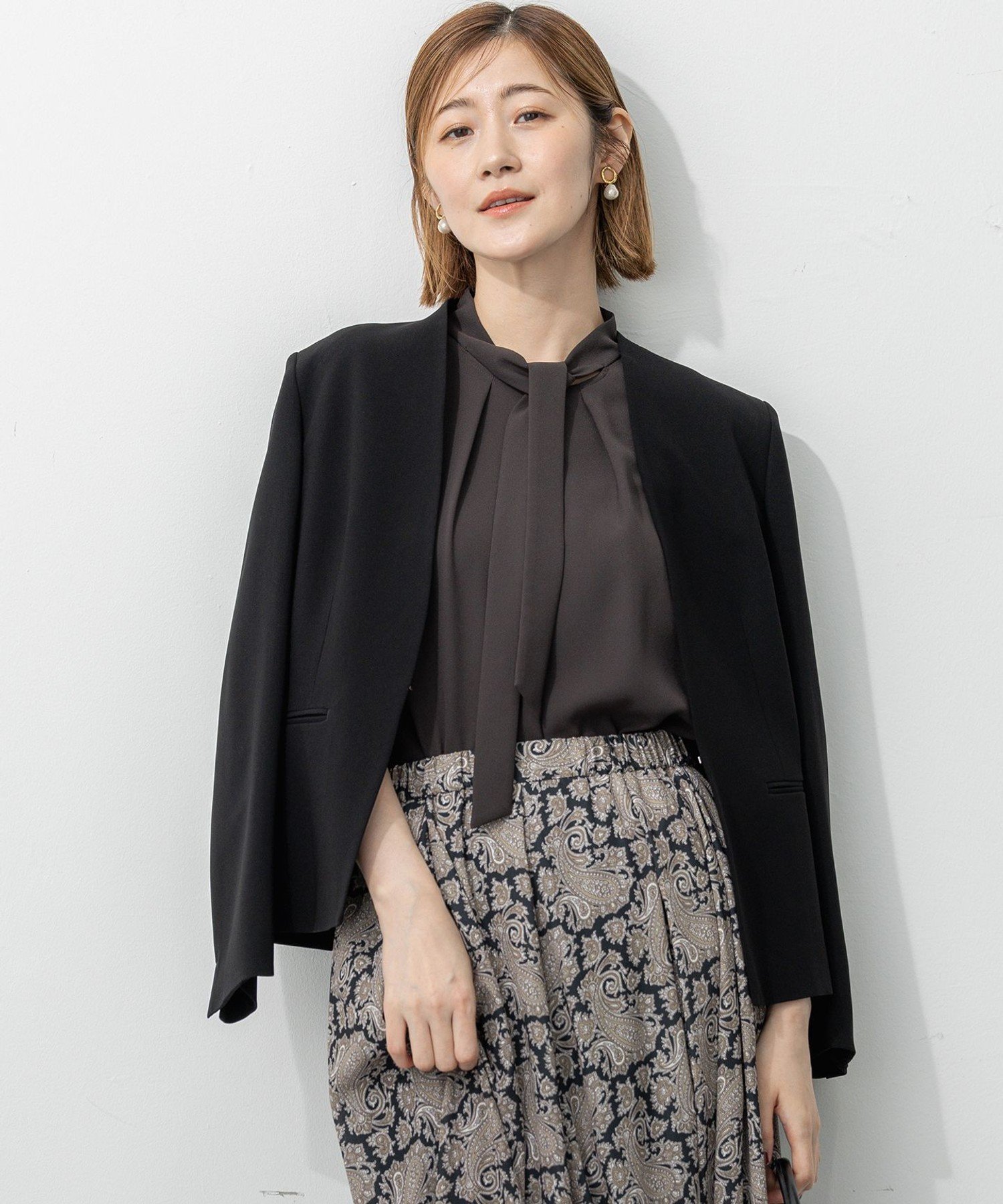 23区｜【セットアップ対応/洗える】トリアセダブルジョーゼット ノー