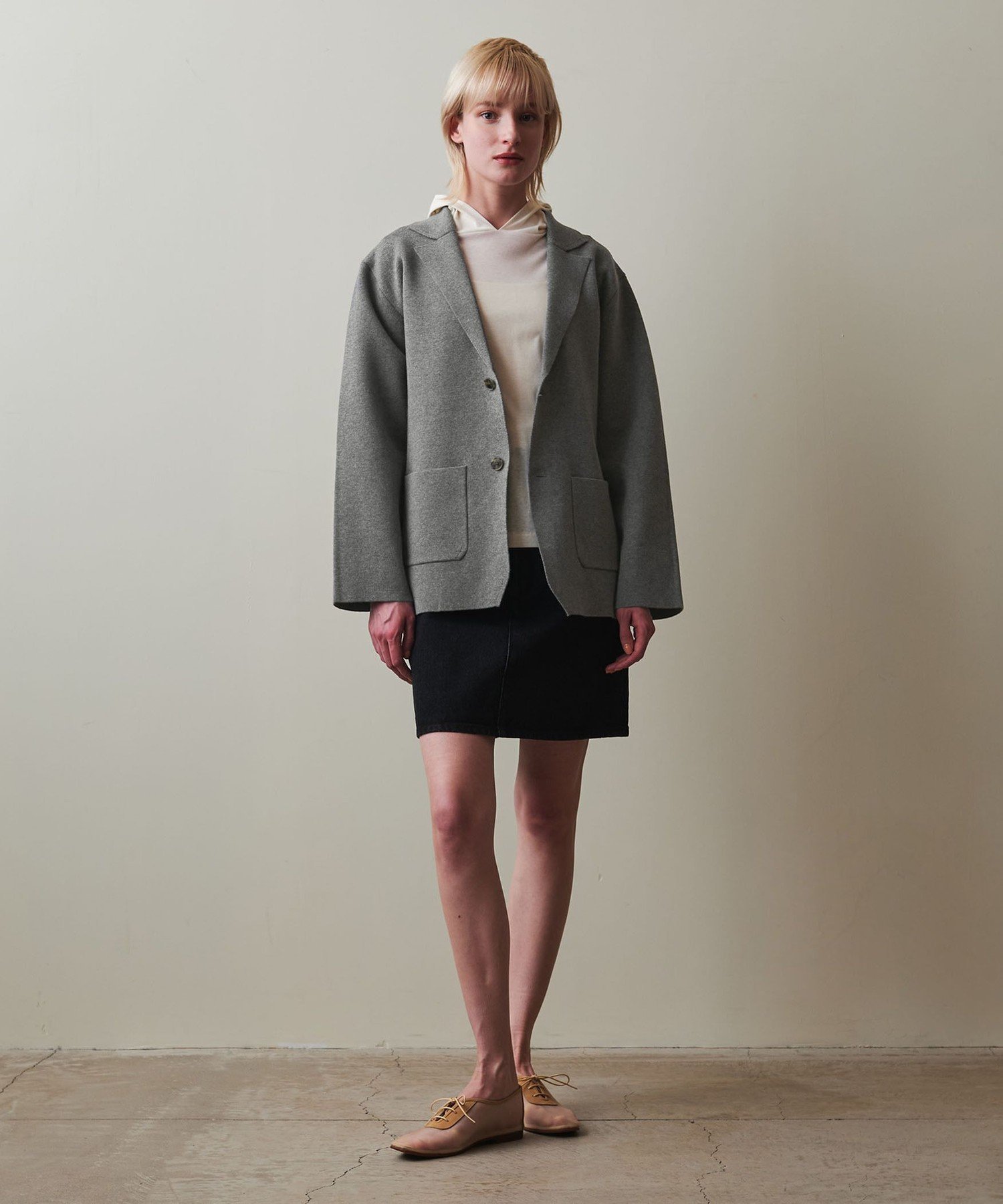 steven alan ブラック リブ編み ニットジャケット Steven Alan（スティーブンアラン）の「＜Steven Alan＞ MILANO ZIP