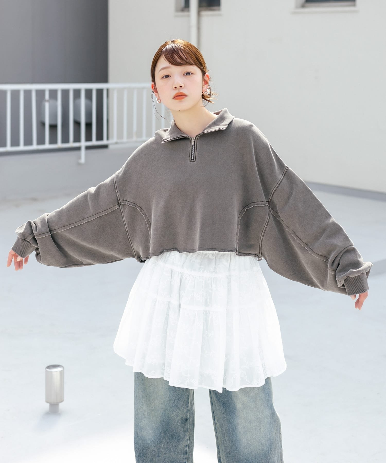 KBF｜ハーフZIPリメイクスウェット | Rakuten Fashion(楽天