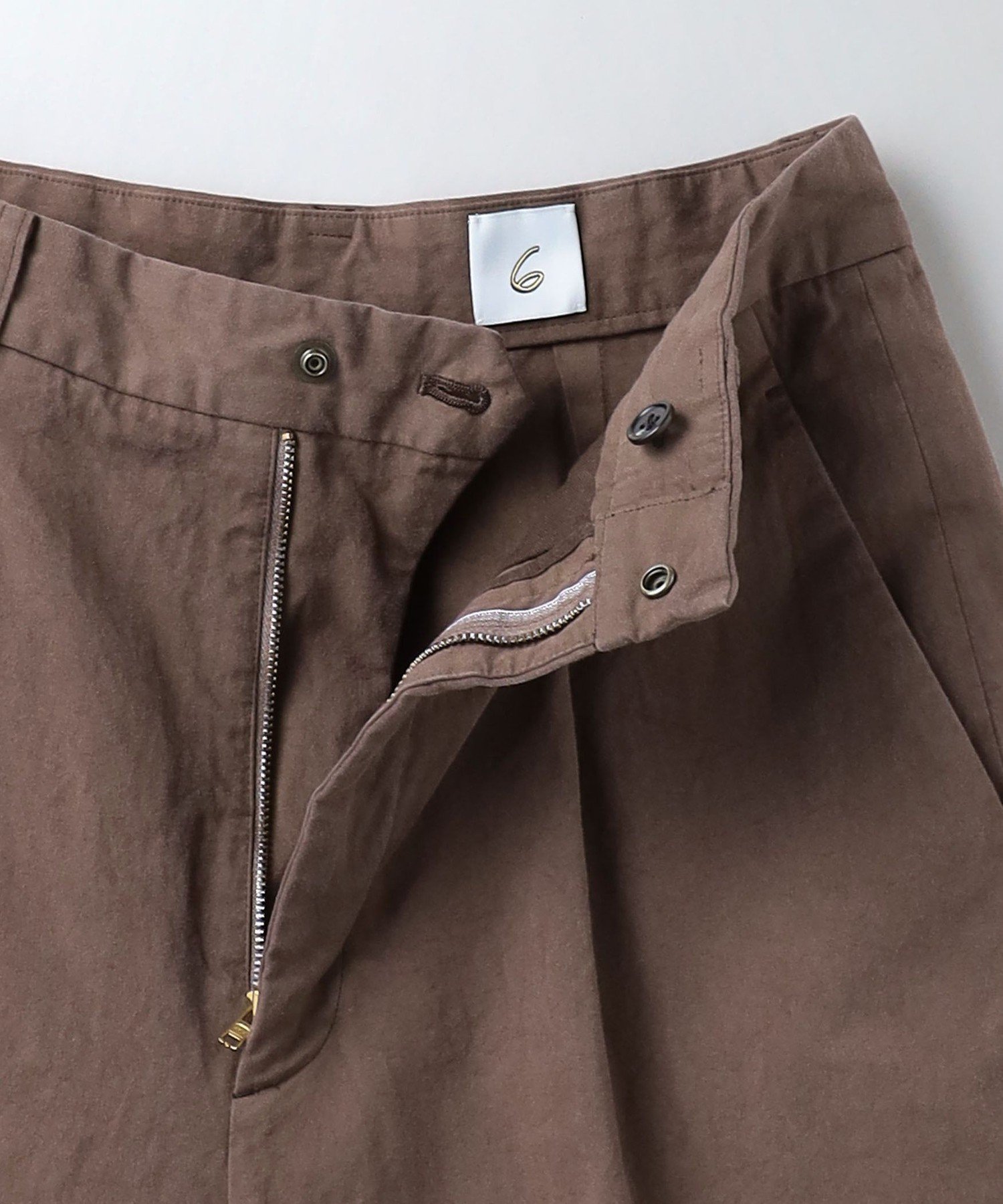 ＜6(ROKU)＞コットン チノ ワイド パンツ　ブラウン　34 6(ROKU)＞コットン チノ ワイド パンツ ブラウン 34 UNITED ARROWS LTD