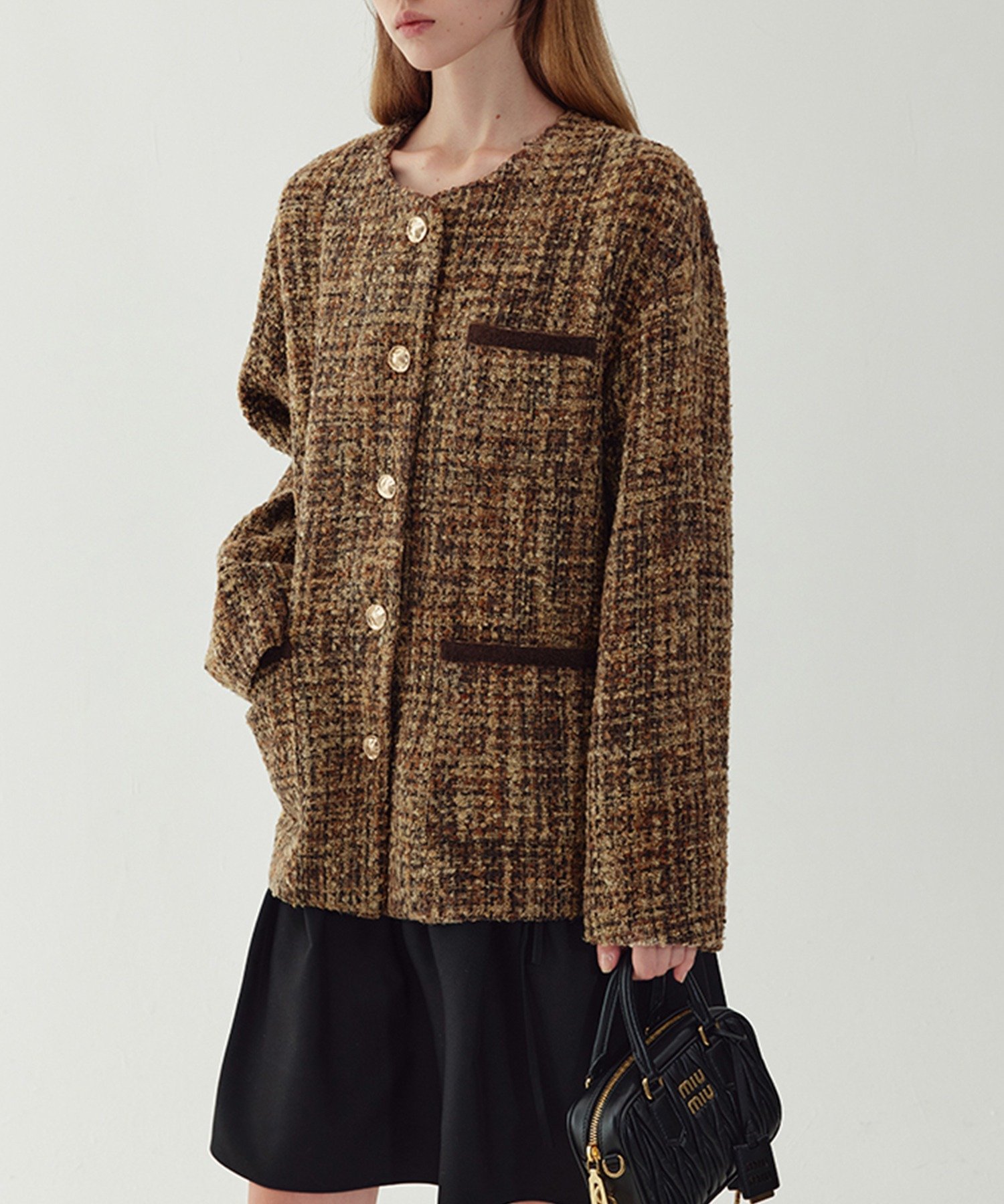 chuclla｜ミドル丈 ツイードジャケット FQ24W123 Fano Studios