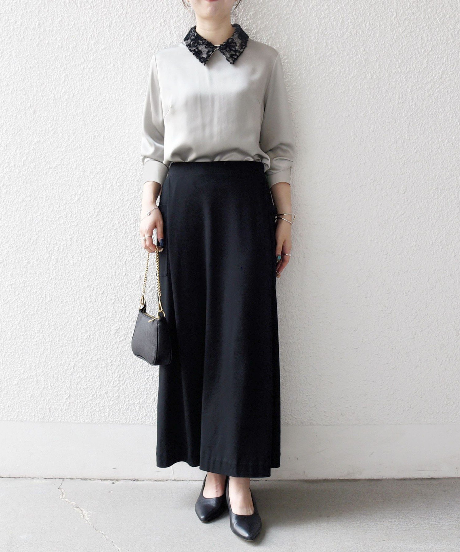 SHIPS any:<洗濯機可能>サテン レースカラー ブラウス SHIPS any:〈洗濯機可能〉サテン レースカラー ブラウス（シャツ