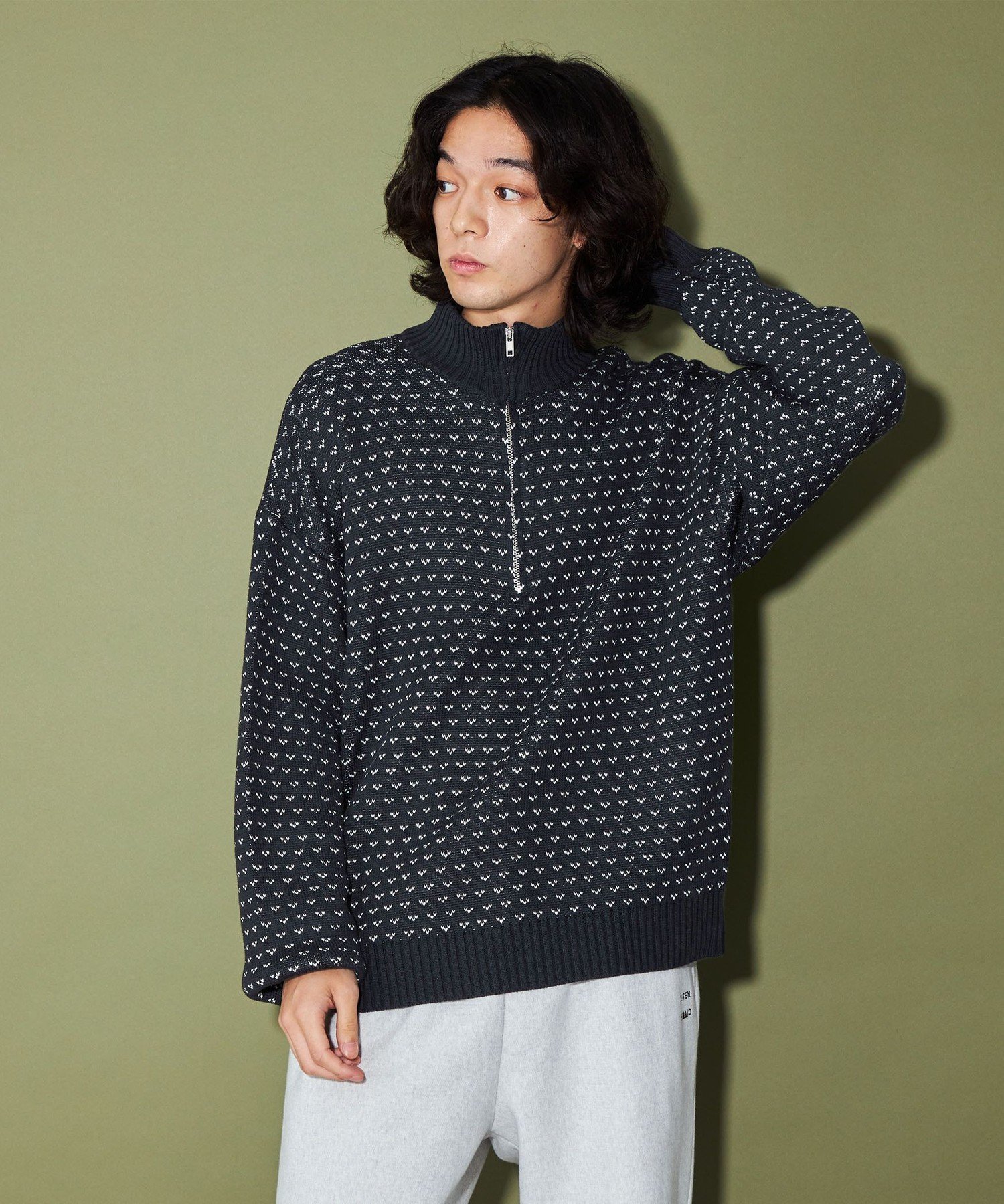 【希少】brooks brothers バーズアイ　ハーフジップニット BROOKS BROTHERS（ブルックスブラザーズ）の「イングリッシュリブ