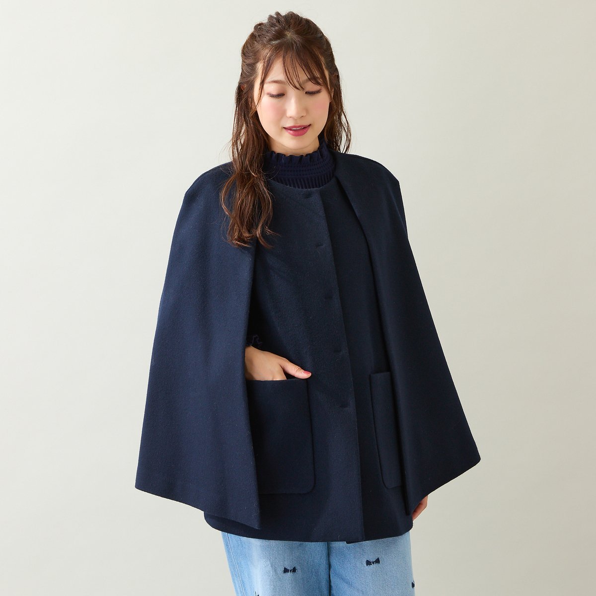 Rose Tiara｜【ブローチ付】ケープショートコート | Rakuten Fashion