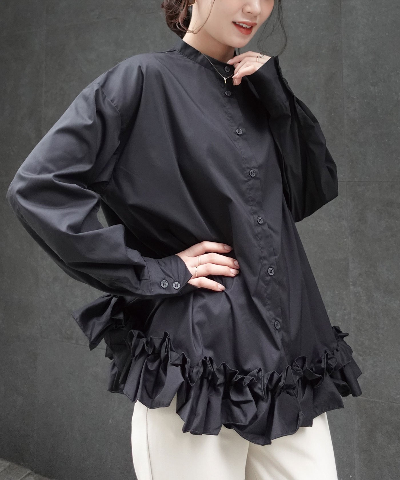 CORNERS｜ブロード裾フリルブラウス | Rakuten Fashion(楽天