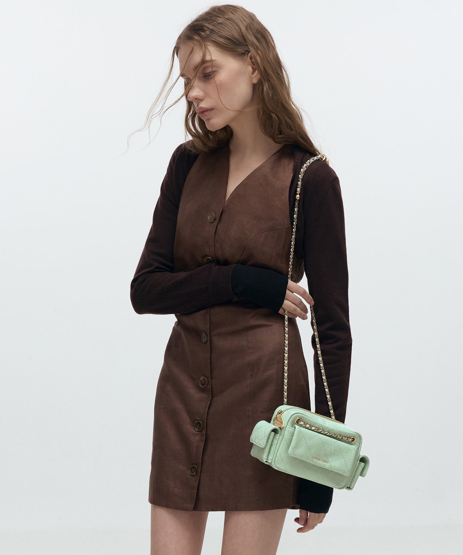 CHARLES & KEITH｜Duo ドゥオ キルトクロスボディーバッグ | Rakuten