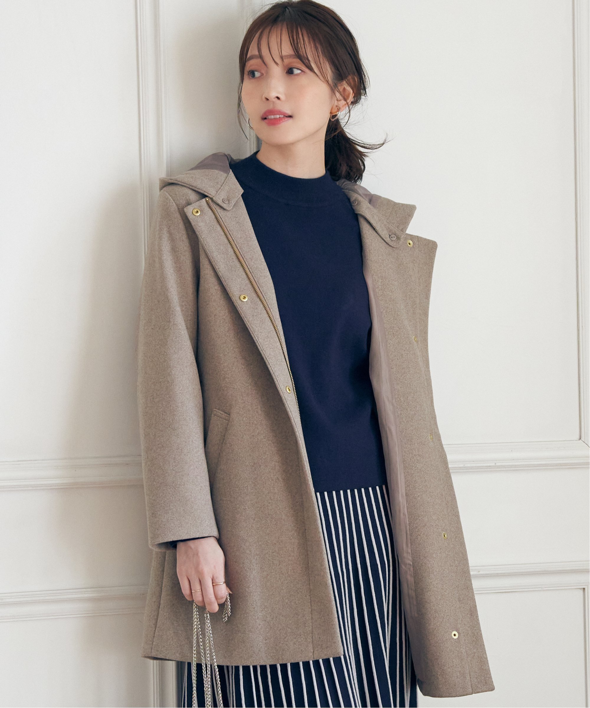 ikka｜ウールライクストレッチフードコート | Rakuten Fashion(楽天