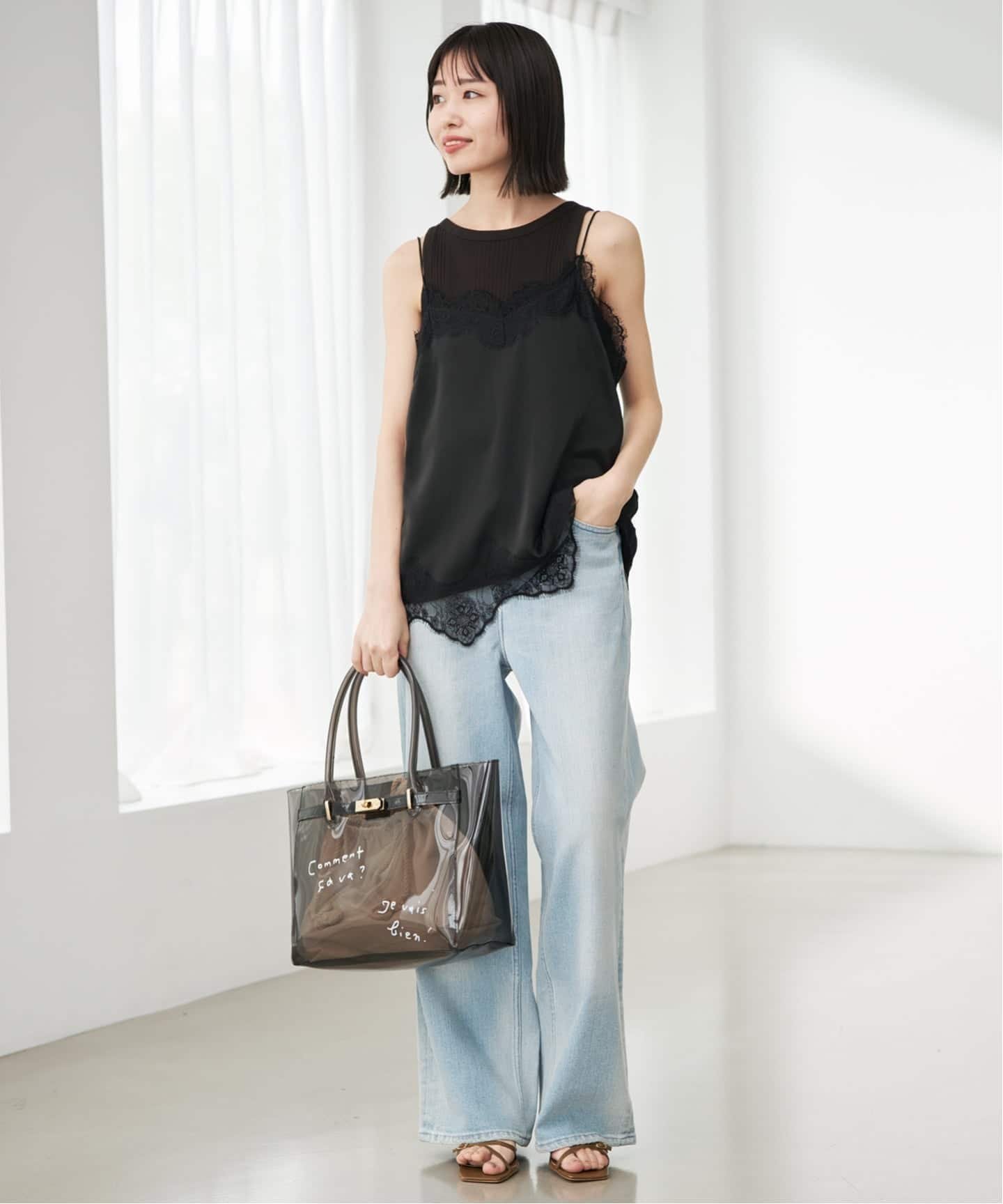 SLOBE IENA｜《追加2予約》サテンレースキャミソール | Rakuten