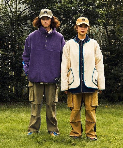 go slow caravan｜セパレート中綿キルティングフリーススタンドカラー