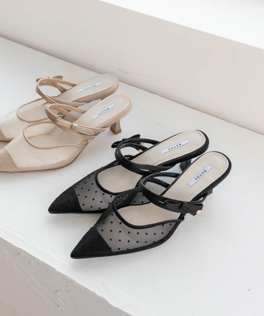 RANDA｜シアーリボンミュールパンプス | Rakuten Fashion(楽天