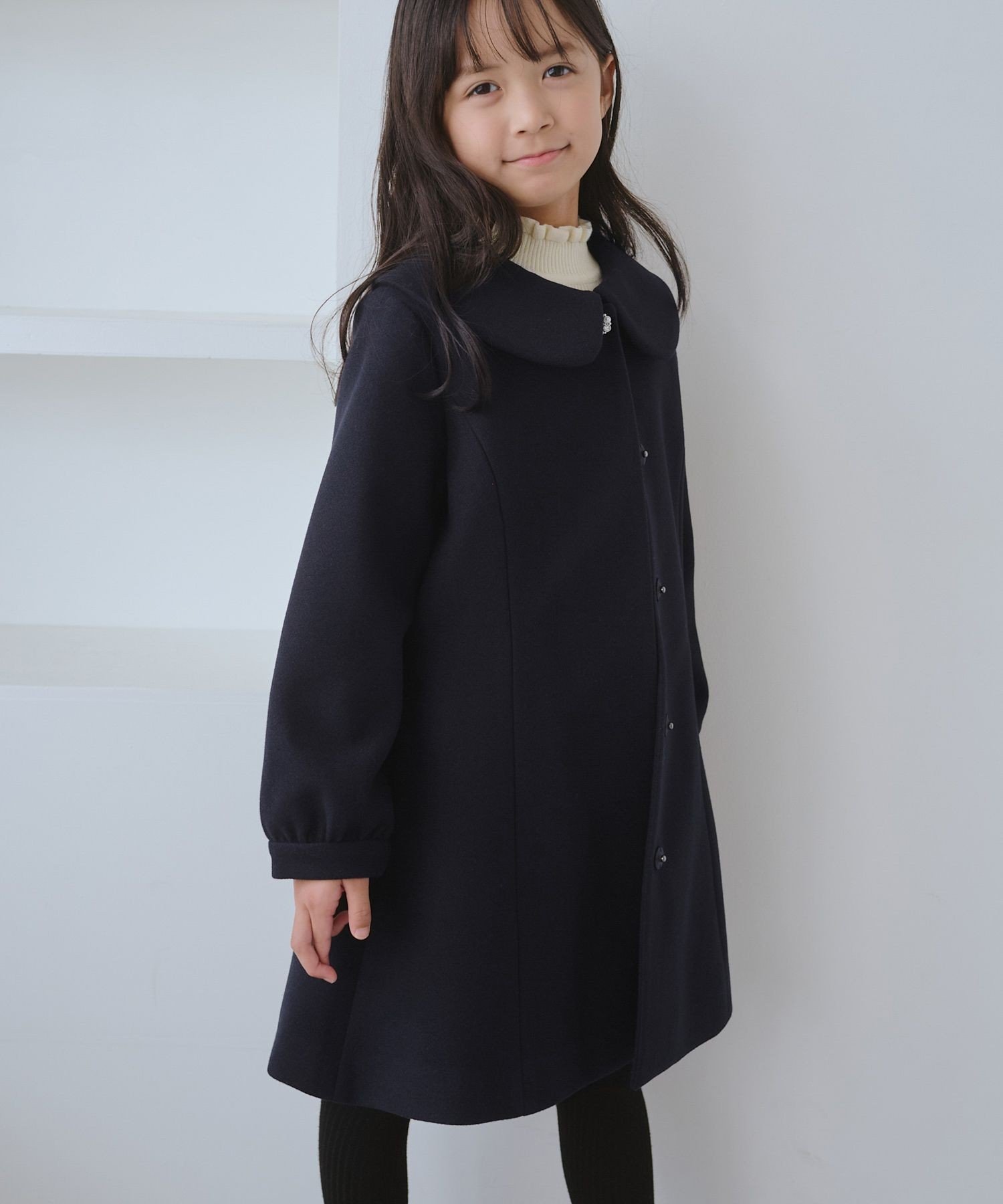 ROPE' PICNIC｜【KIDS/キッズ】ビジューボタン衿つきAラインコート