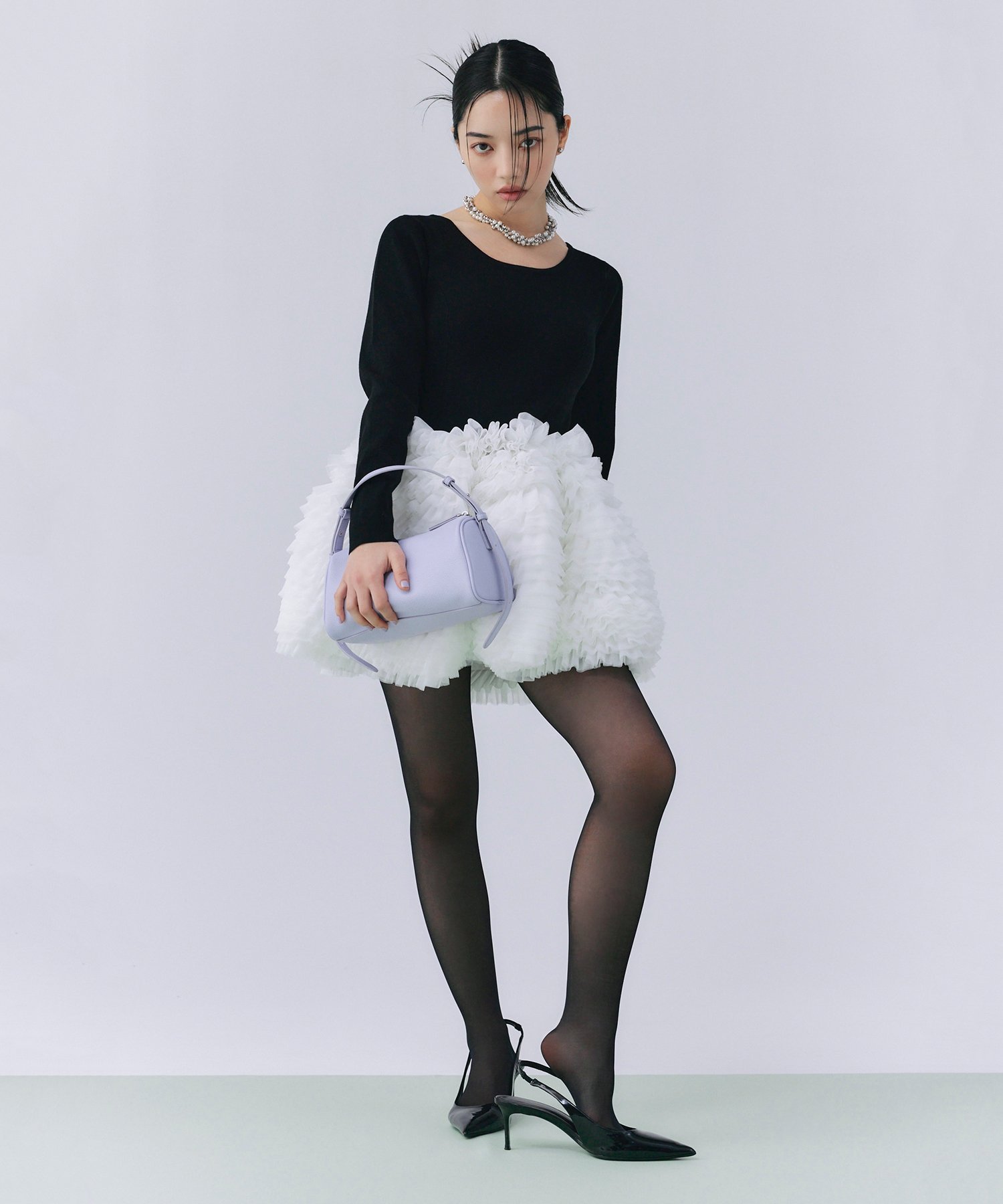 EIMY ISTOIRE｜ボリュームチュールフリルニットワンピース | Rakuten