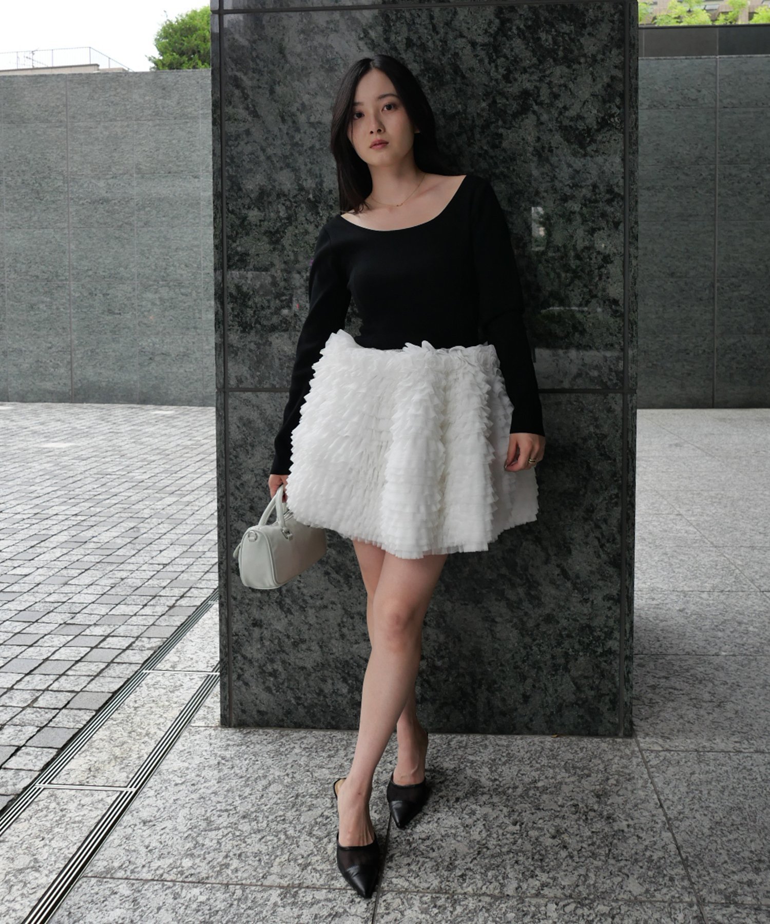 EIMY ISTOIRE｜ボリュームチュールフリルニットワンピース | Rakuten