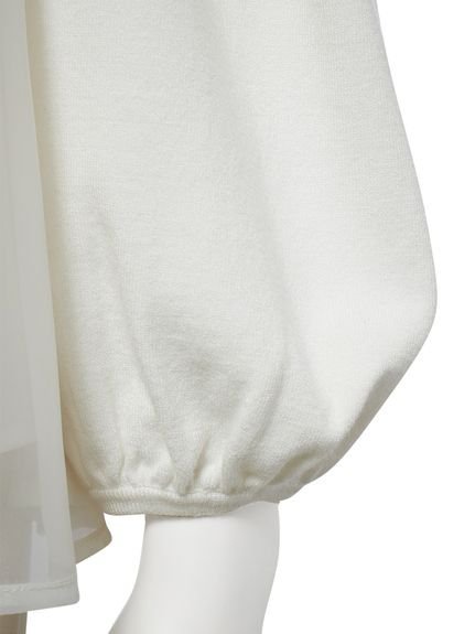 CELFORD｜【ウォッシャブル】ニットコンビレイヤードフレアブラウス