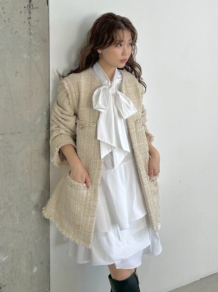 FRAY I.D｜リボンタイコンビニットチュニック | Rakuten Fashion(楽天