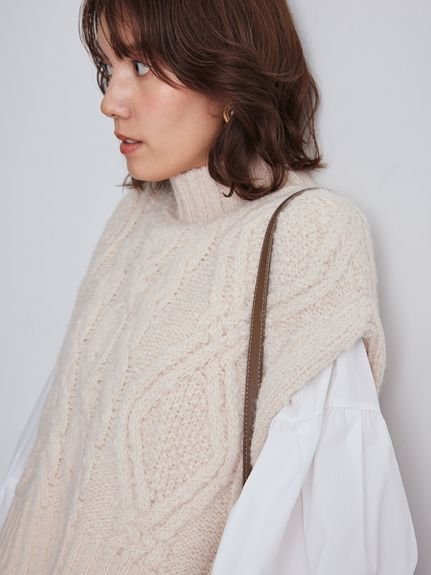 Mila Owen｜【セットアイテム】ケーブルベストシャツレイヤードSET