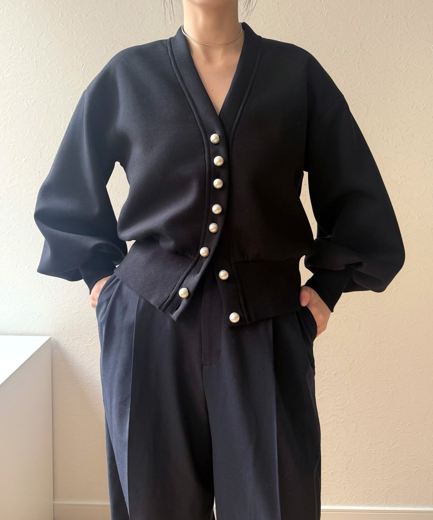 BEARDSLEY｜パール釦ダンボールカーディガン | Rakuten Fashion(楽天