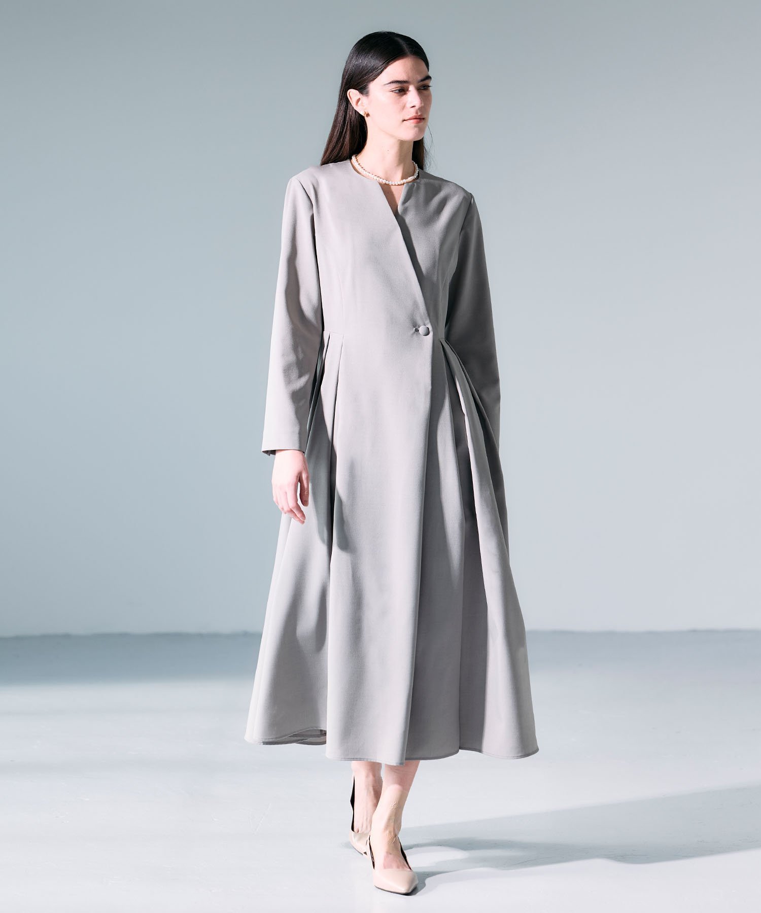 N.O.R.C｜ウォッシャブルキーネックワンピース【CLEAN MOTION