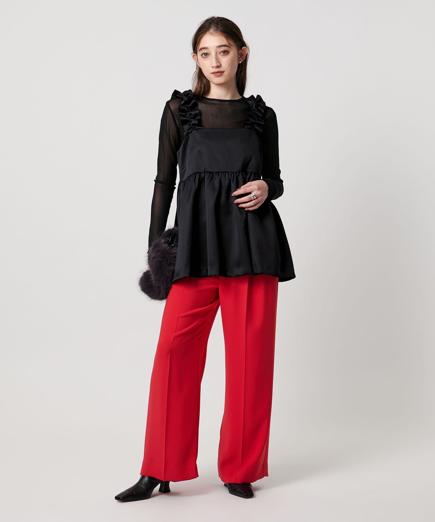 UNITED ARROWS｜ギャザー サテン キャミソール -ウォッシャブル