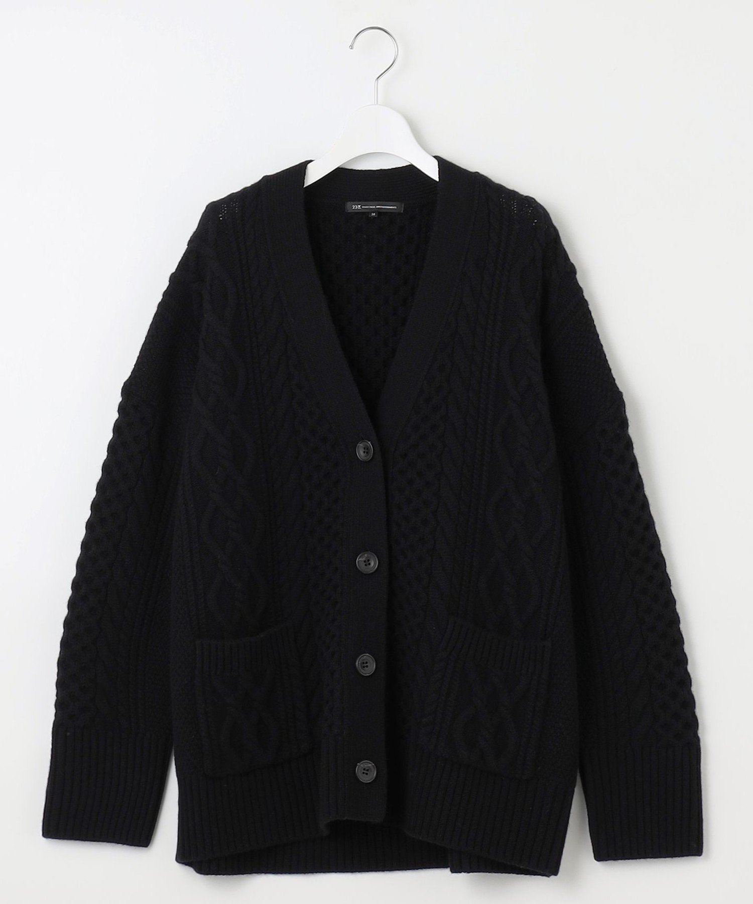 23区｜【洗える】ウールカシミヤ アランパターン カーディガン