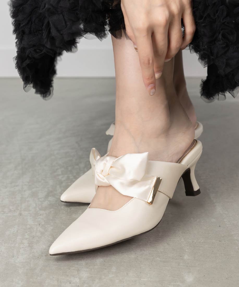 RANDA｜ビッグサテンリボンミュール | Rakuten Fashion(楽天