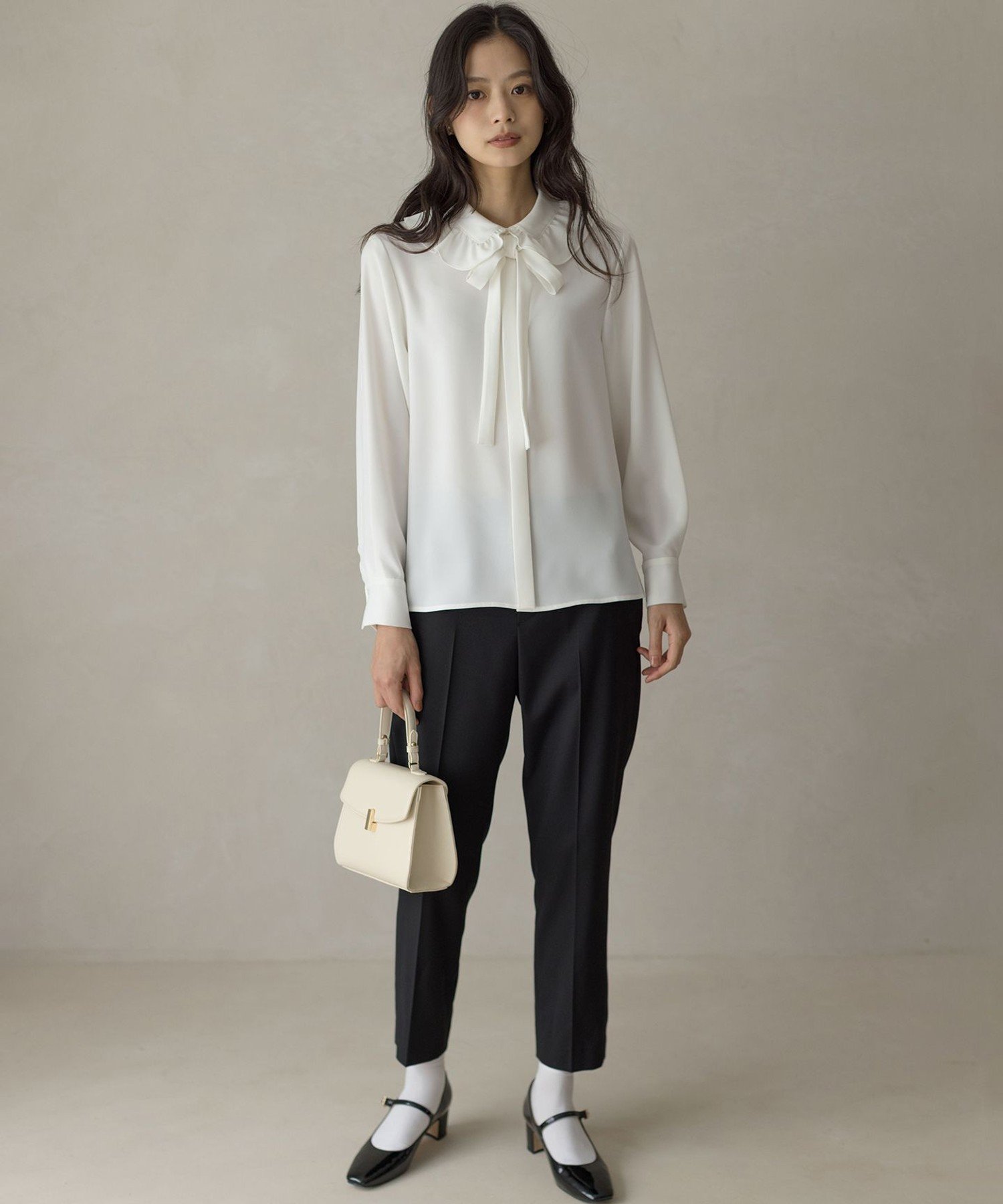 組曲｜【WEB限定】ボウタイ付きフリルカラー ブラウス | Rakuten