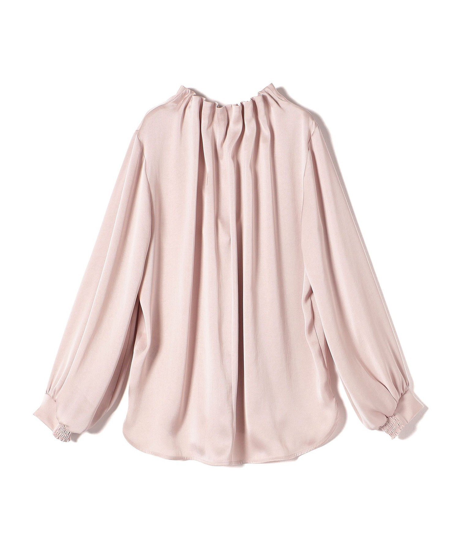 SHIPS ヴィンテージ サテン ネック ギャザー ブラウス シップス SHIPS 《追加》〈手洗い可能〉ヴィンテージ サテン ネック