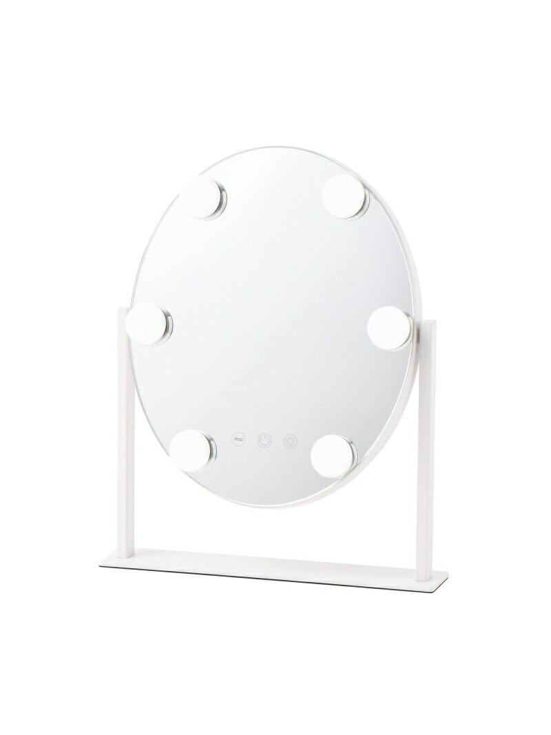 Francfranc｜ハリウッドミラー ラウンド S ホワイト 調光 調色 ライト