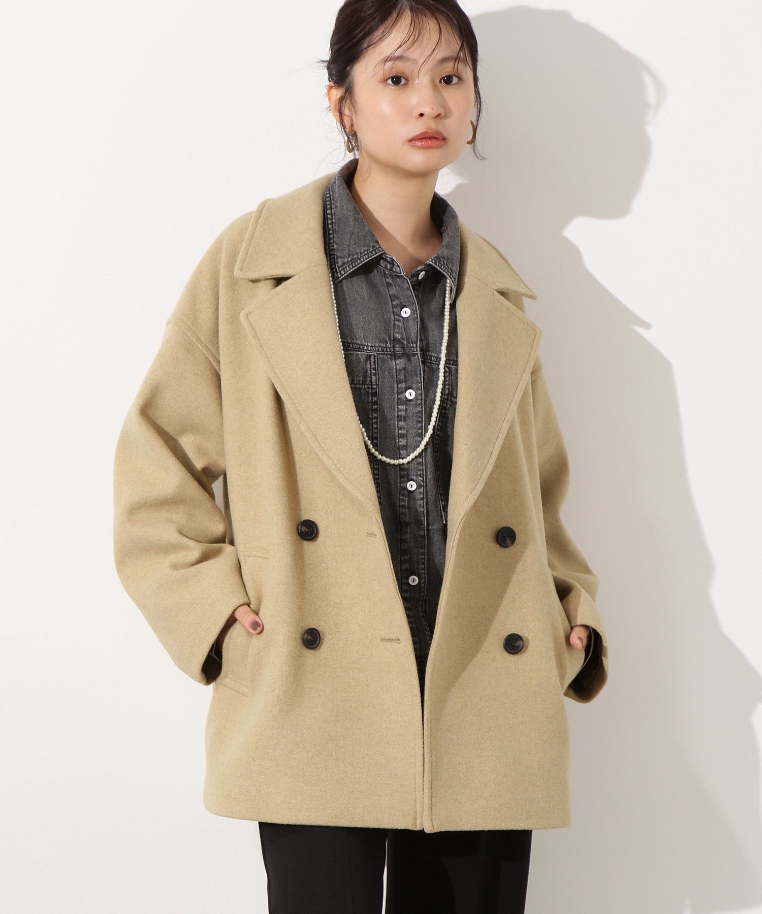 N. Natural Beauty Basic*｜ミドルPコート《ブラウン×ゴールドボタン