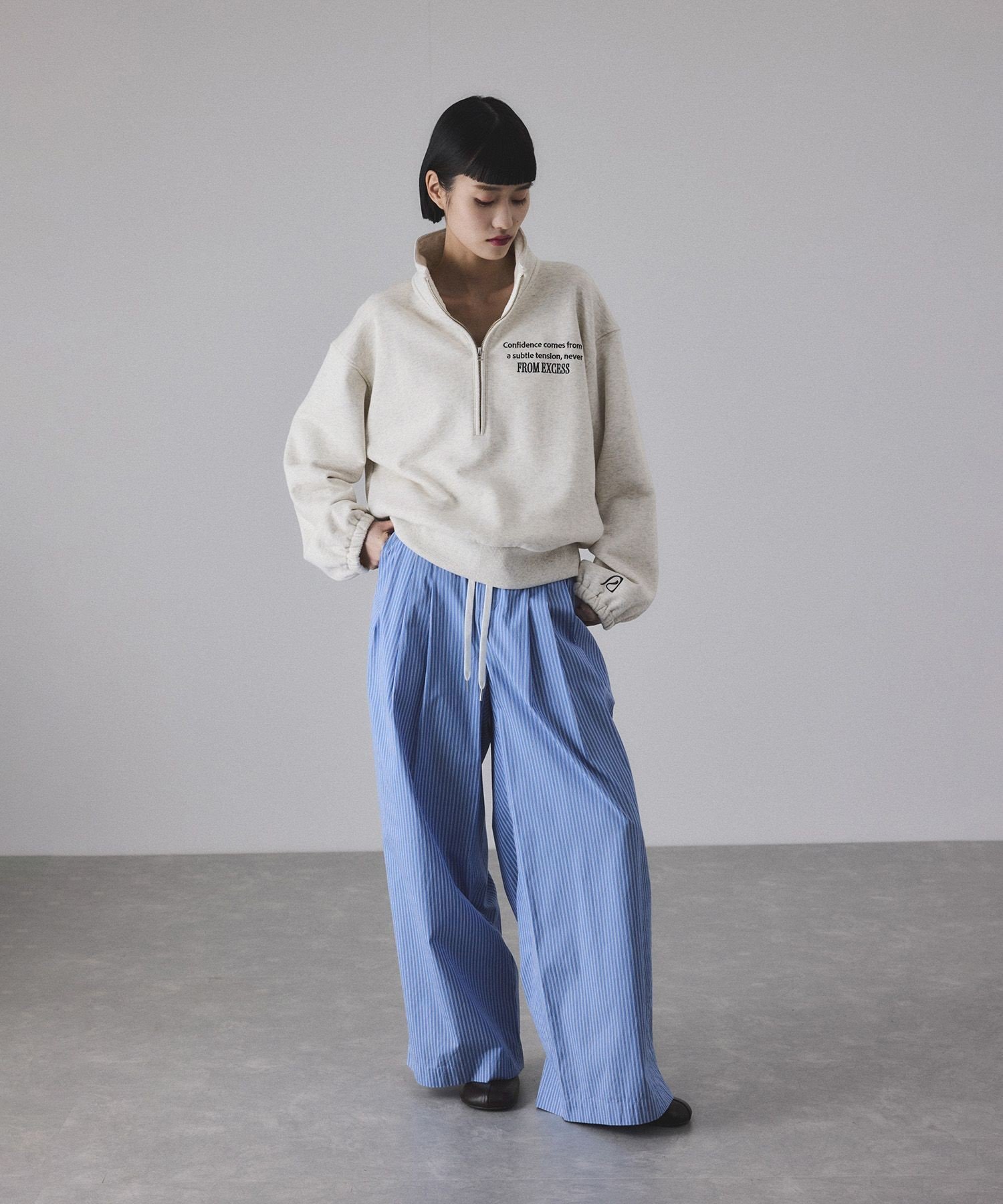 ADAM ET ROPE'｜【サステナブル】ハーフジップスウェット | Rakuten