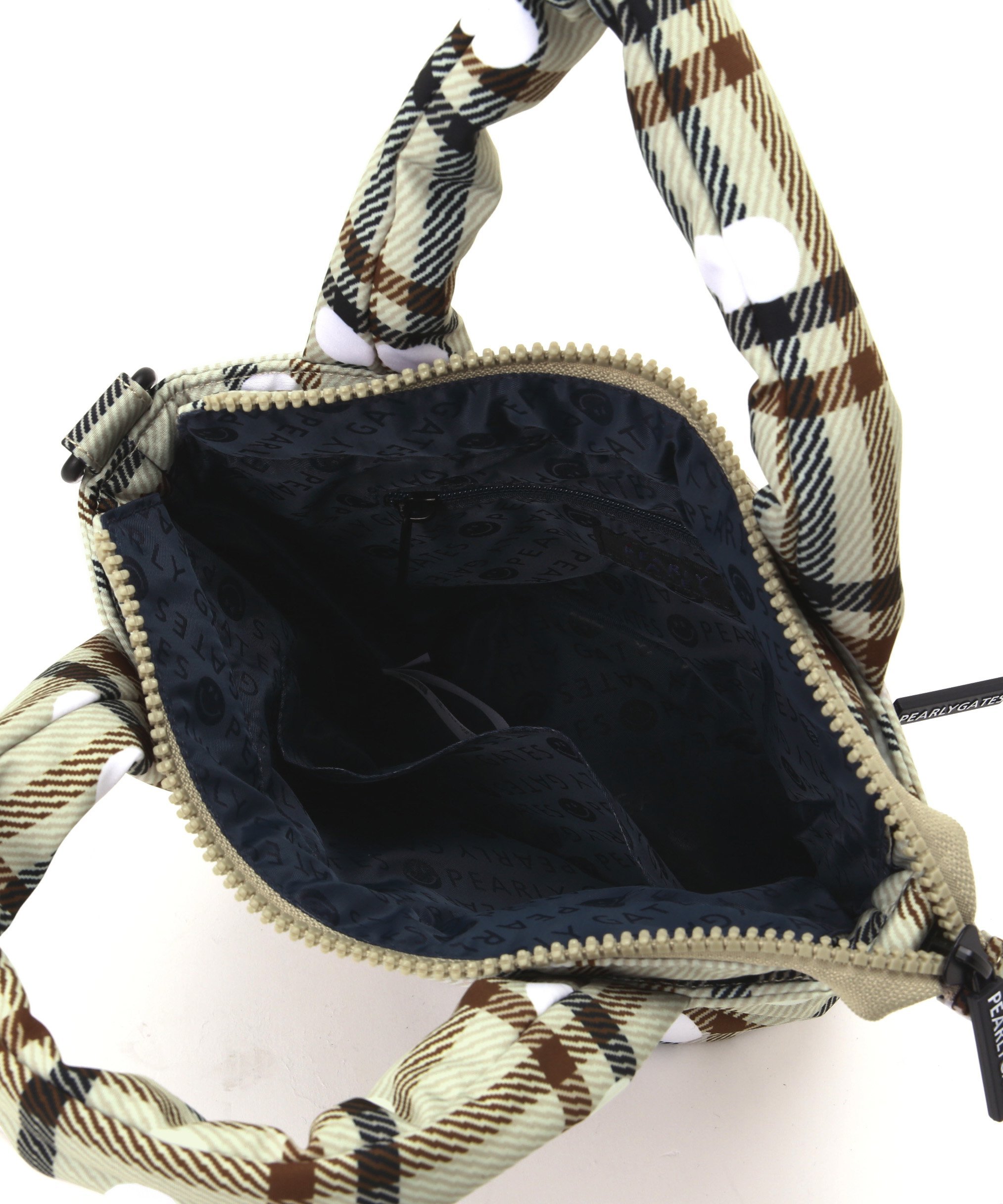 PEARLY GATES｜チェック×ドット柄中綿カートバッグ (UNISEX) | Rakuten