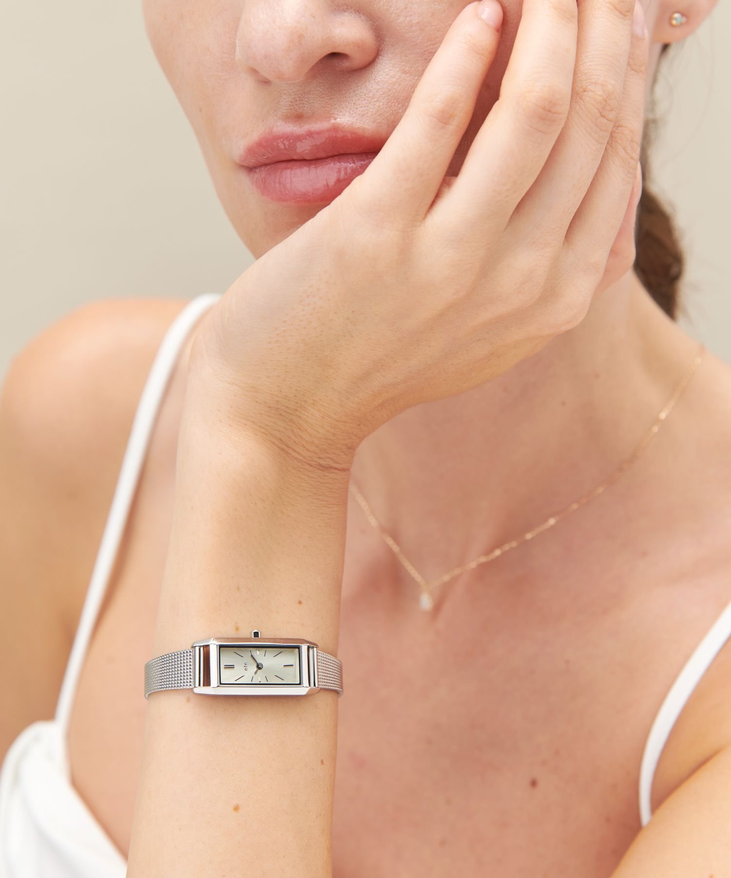 ete｜レクタングルフェイス メッシュベルト ウォッチ | Rakuten