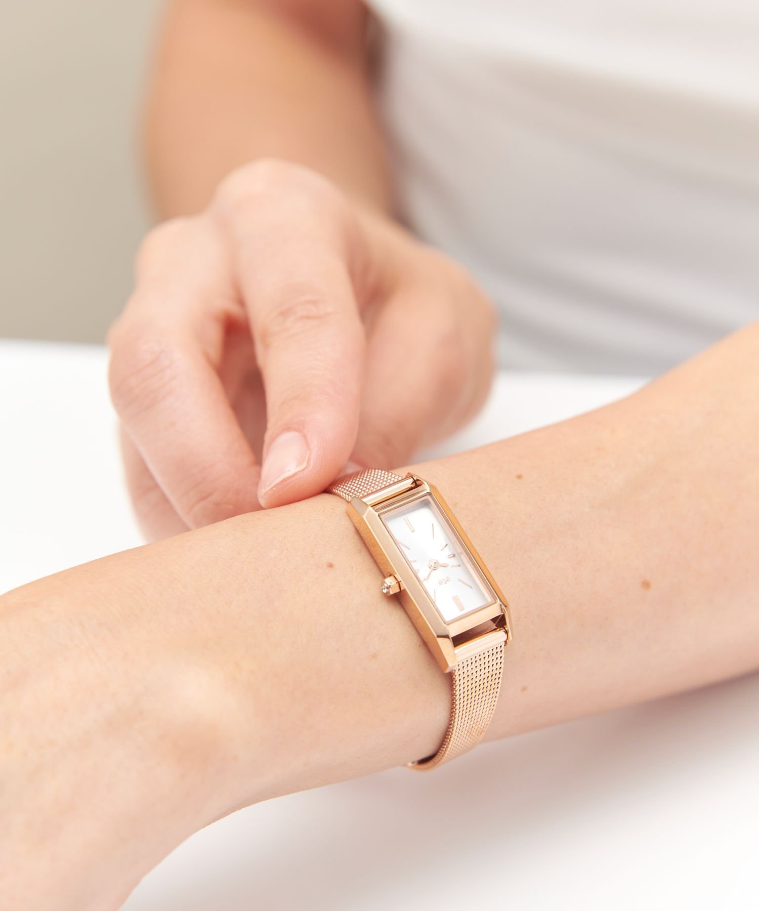 ete｜レクタングルフェイス メッシュベルト ウォッチ | Rakuten