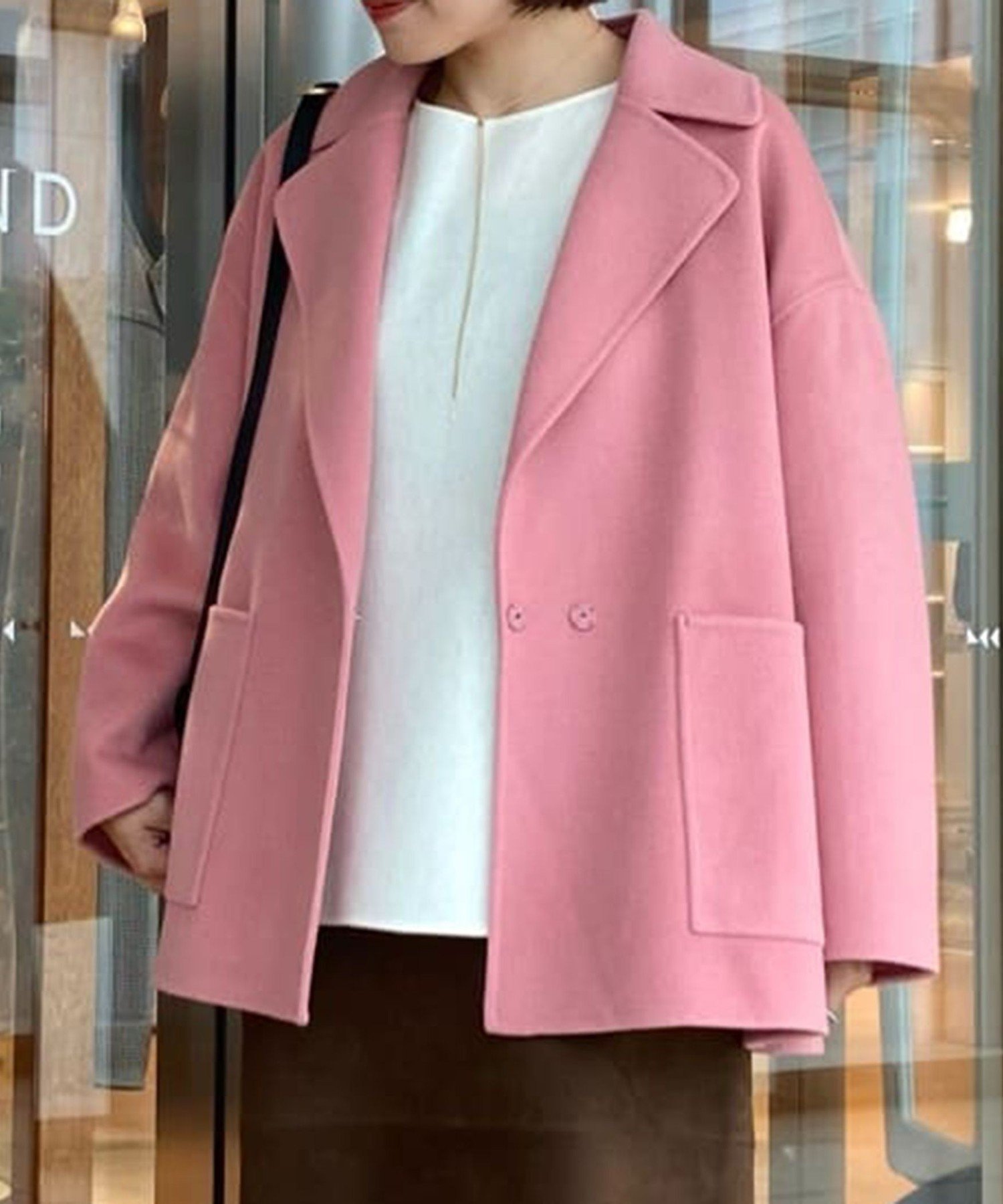 TOMORROWLAND｜プレミアムウールリバー オープンカラーショートコート