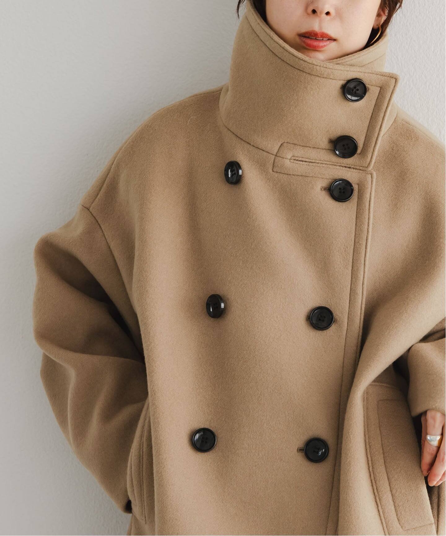 NOBLE｜《追加》スタンドカラーオーバーコート | Rakuten Fashion(楽天